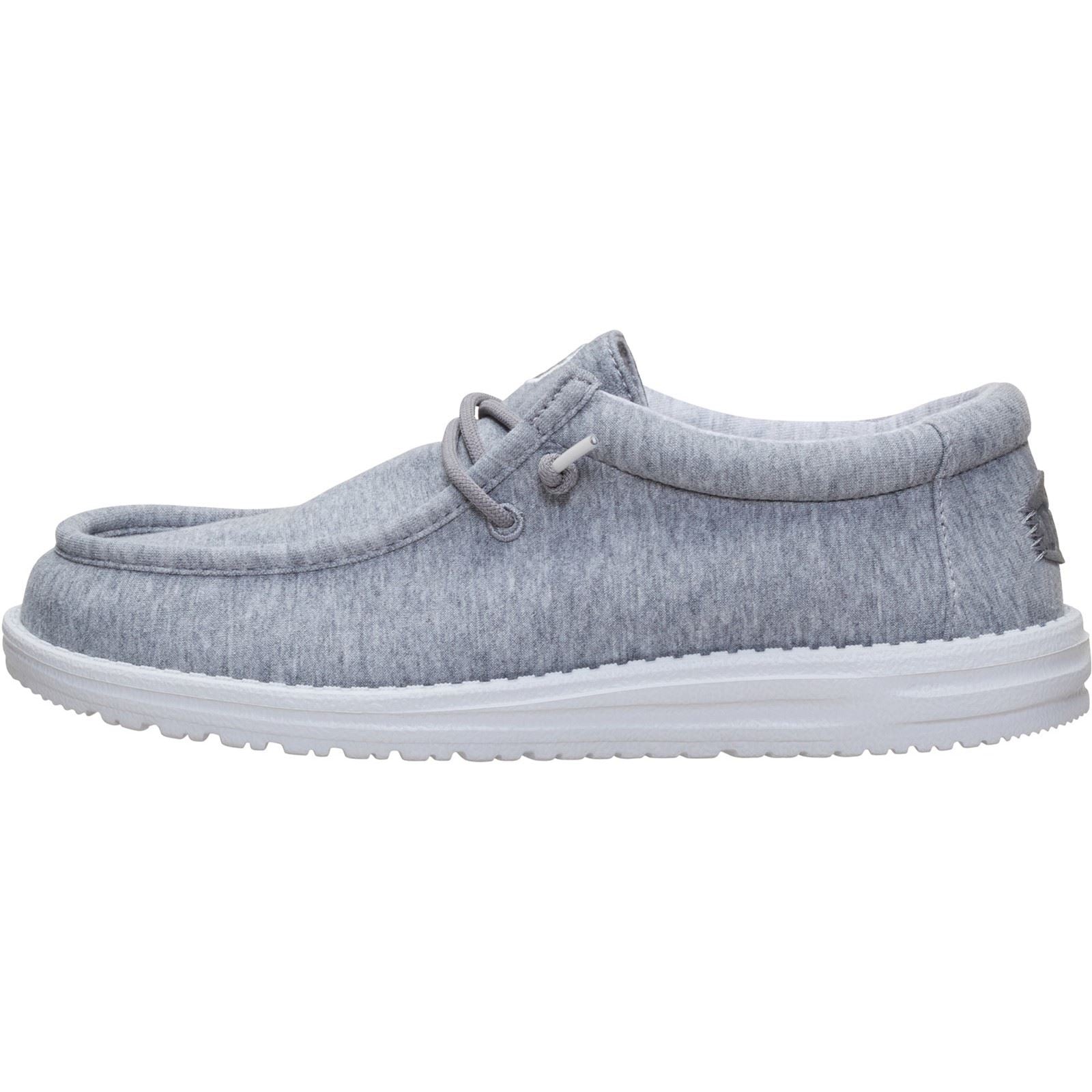 HEYDUDE Wally Stretch Jersey Mocassins Gris Pour Homme En Textile