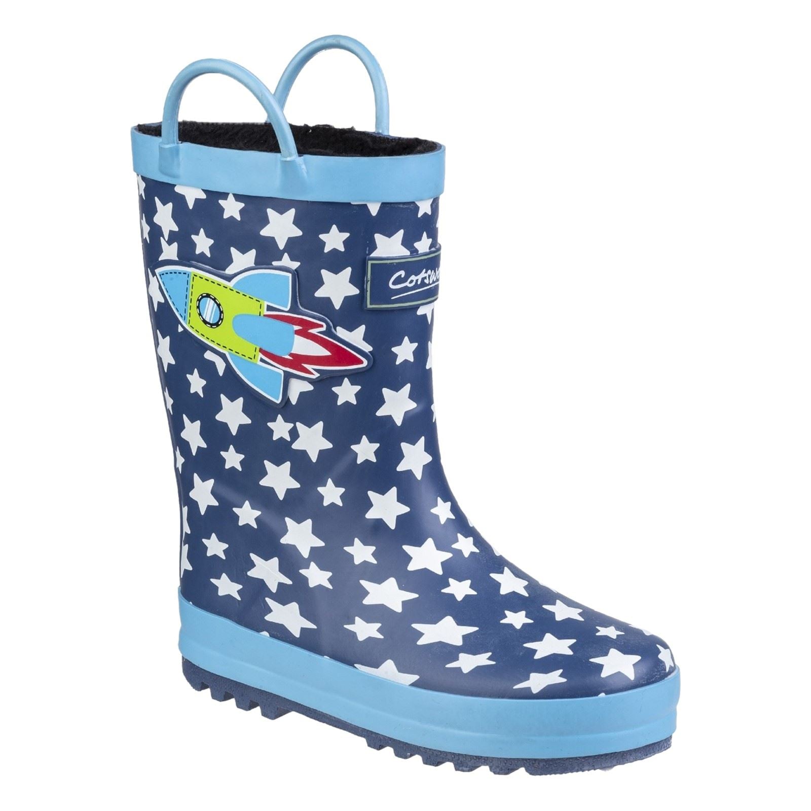 Cotswold Sprinkle Caoutchouc Bottes En Caoutchouc Bleu Foncé & Blanc