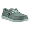 HEYDUDE Wally Canvas Chaussures Mocassins Pour Hommes En 100% Coton Vert Canard/Vert Iceberg