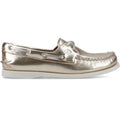 Sperry Authentic 2 Eye Chaussures Bateau Dorées Pour Femmes En Cuir