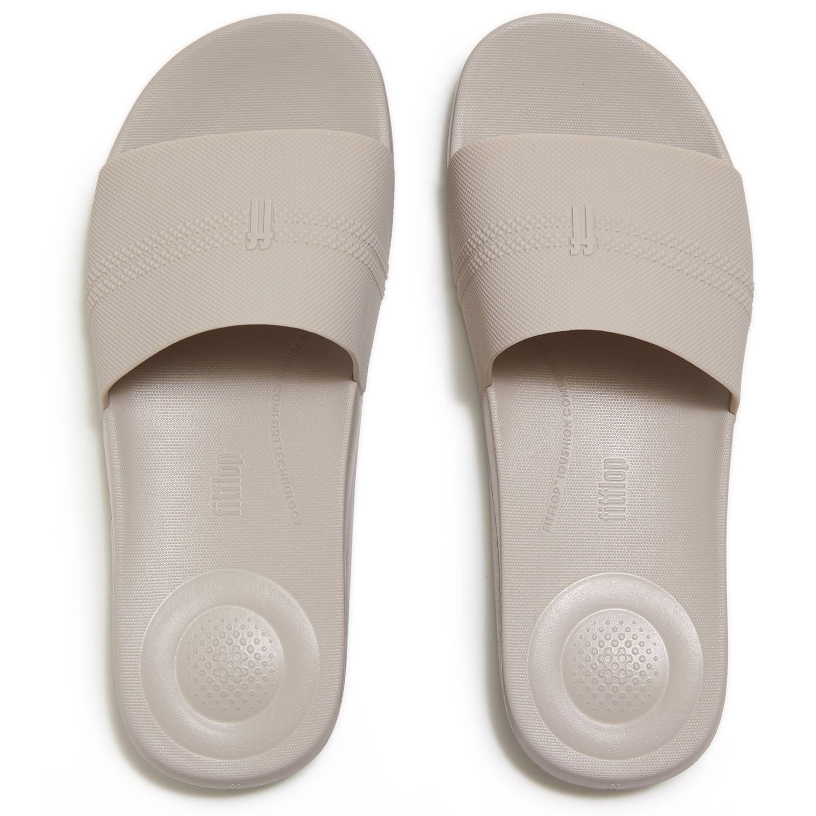 Fitflop iQushion Pool Claquettes Gris Pâle Pour Homme En Polyuréthane