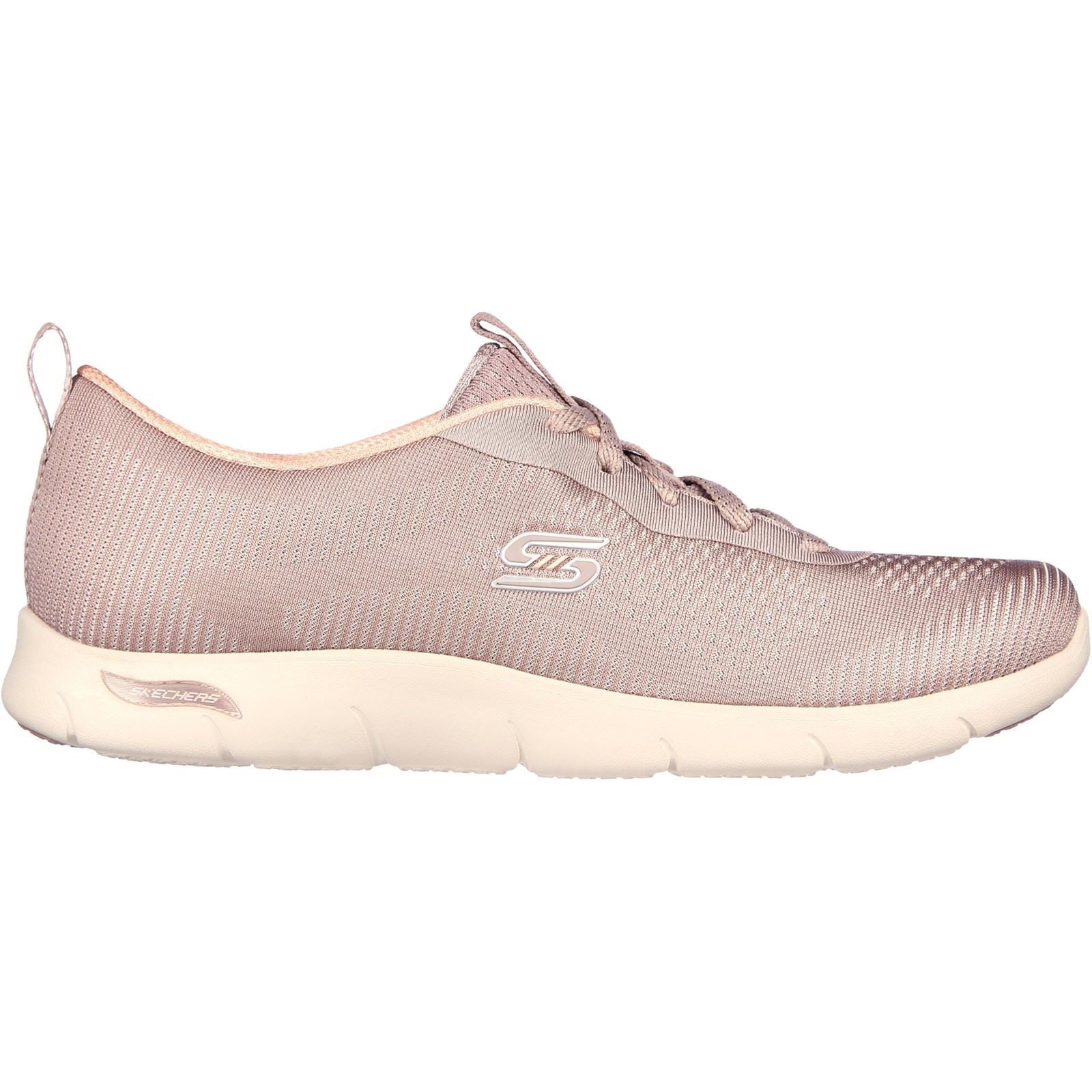 Skechers Arch Fit Refine Classy Doll Baskets Pour Femmes En Toile De Couleur Taupe Foncé
