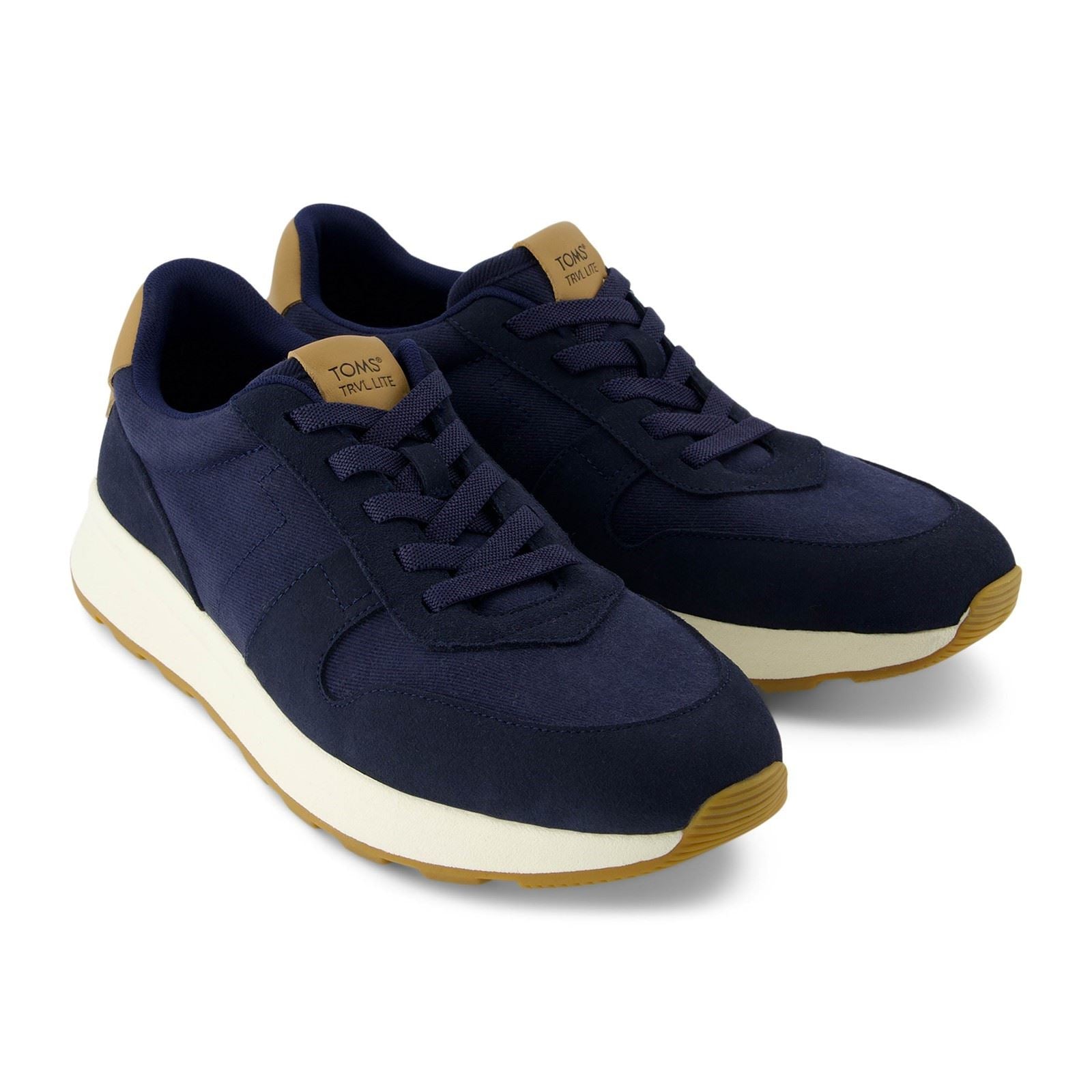 TOMS TRVL LITE Retro Chaussures De Sport Pour Homme En Cuir Bleu Marine