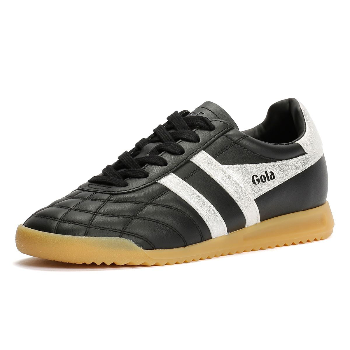 Gola Stadium Baskets Noires En Cuir Pour Femmes