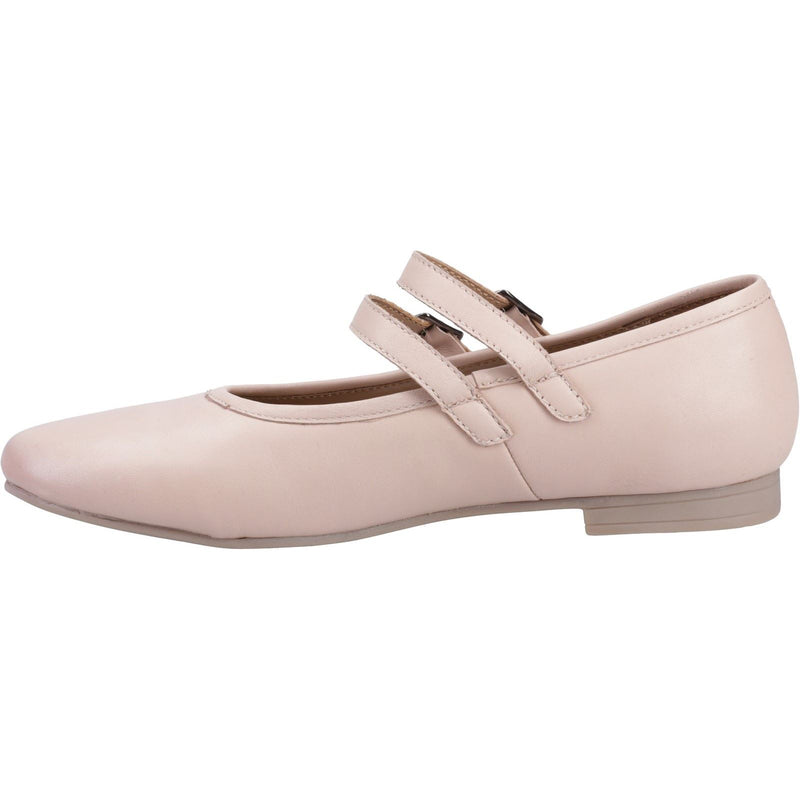Hush Puppies Nancy Mary Jane Flâneurs Plats En Cuir Pour Femmes En Rose Pâle