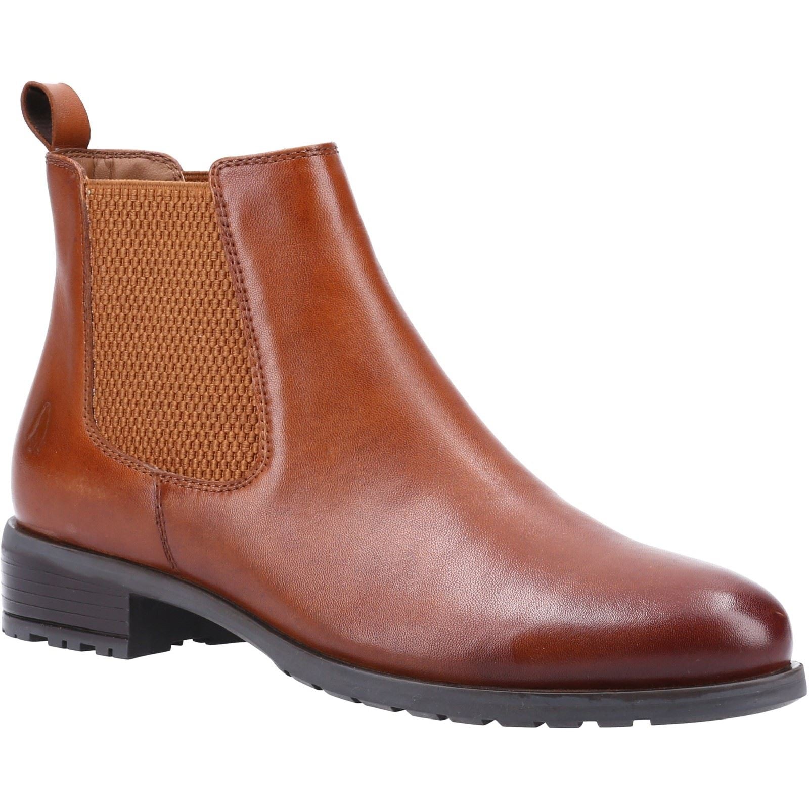 Hush Puppies Sammie Bottes Plates Chelsea Pour Femmes En Cuir Couleur Tan