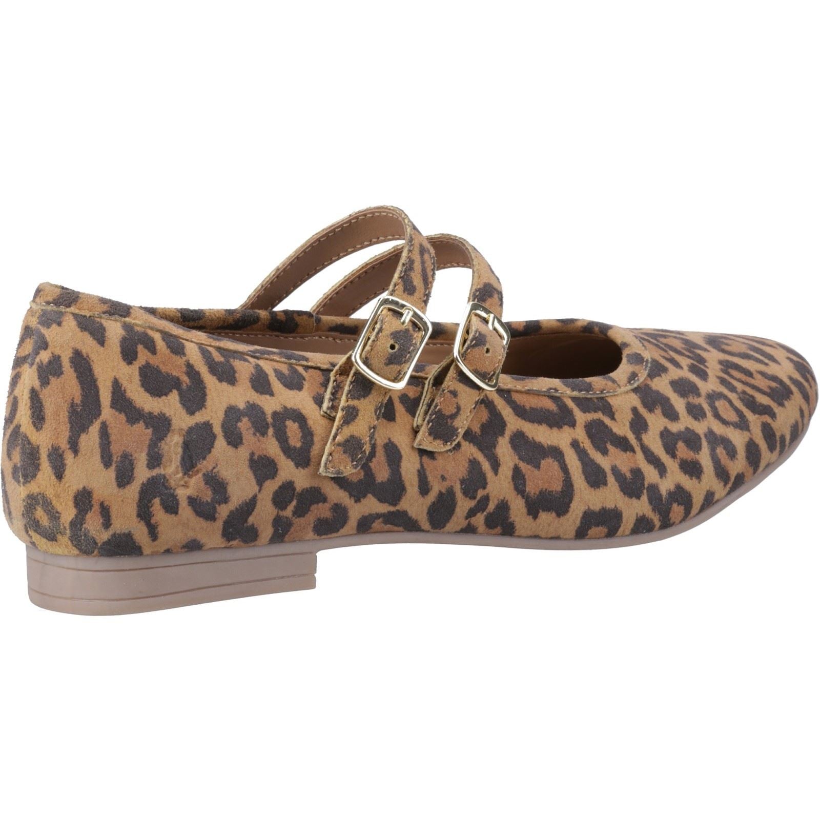 Hush Puppies Nancy Mary Jane Chaussures Plates Léopard Pour Femmes En Cuir