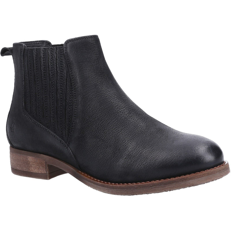 Hush Puppies Edith Bottes Noires En Cuir Pour Femmes