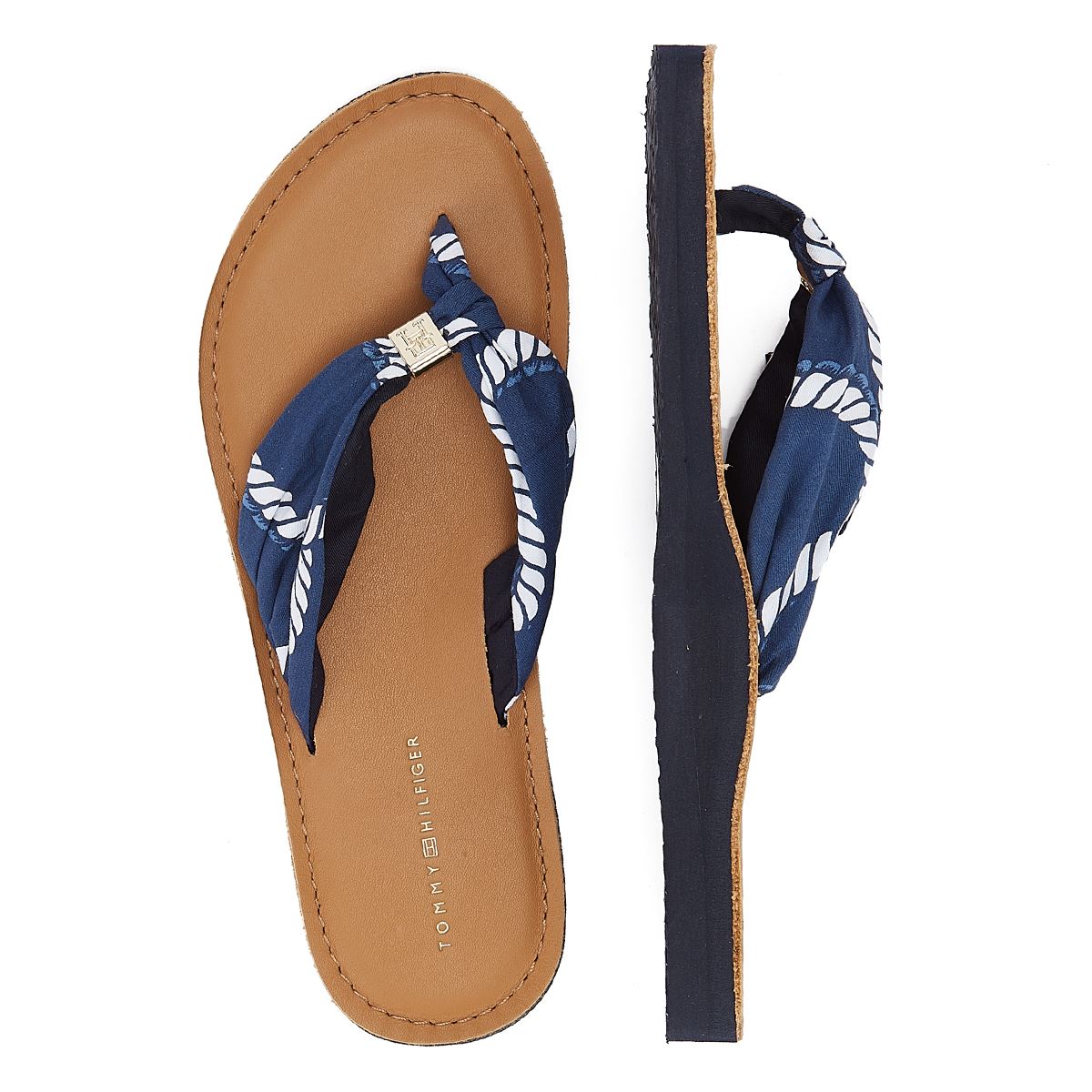Tommy Hilfiger Elevated Beach Sandal Print Navy Bleu pour femmes Sandale