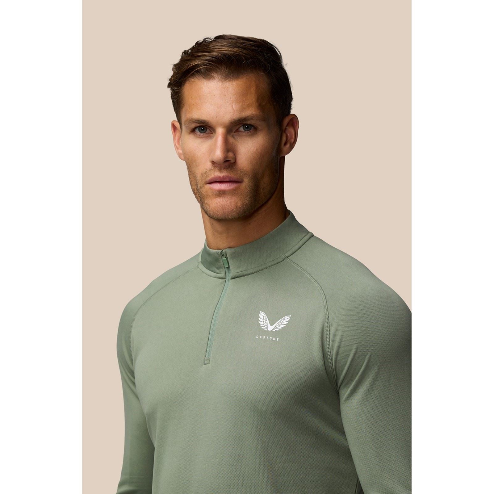 Castore Adapt Training 1/4 Zip Top T-Shirts De Sport Pour Hommes En Polyester Bleu