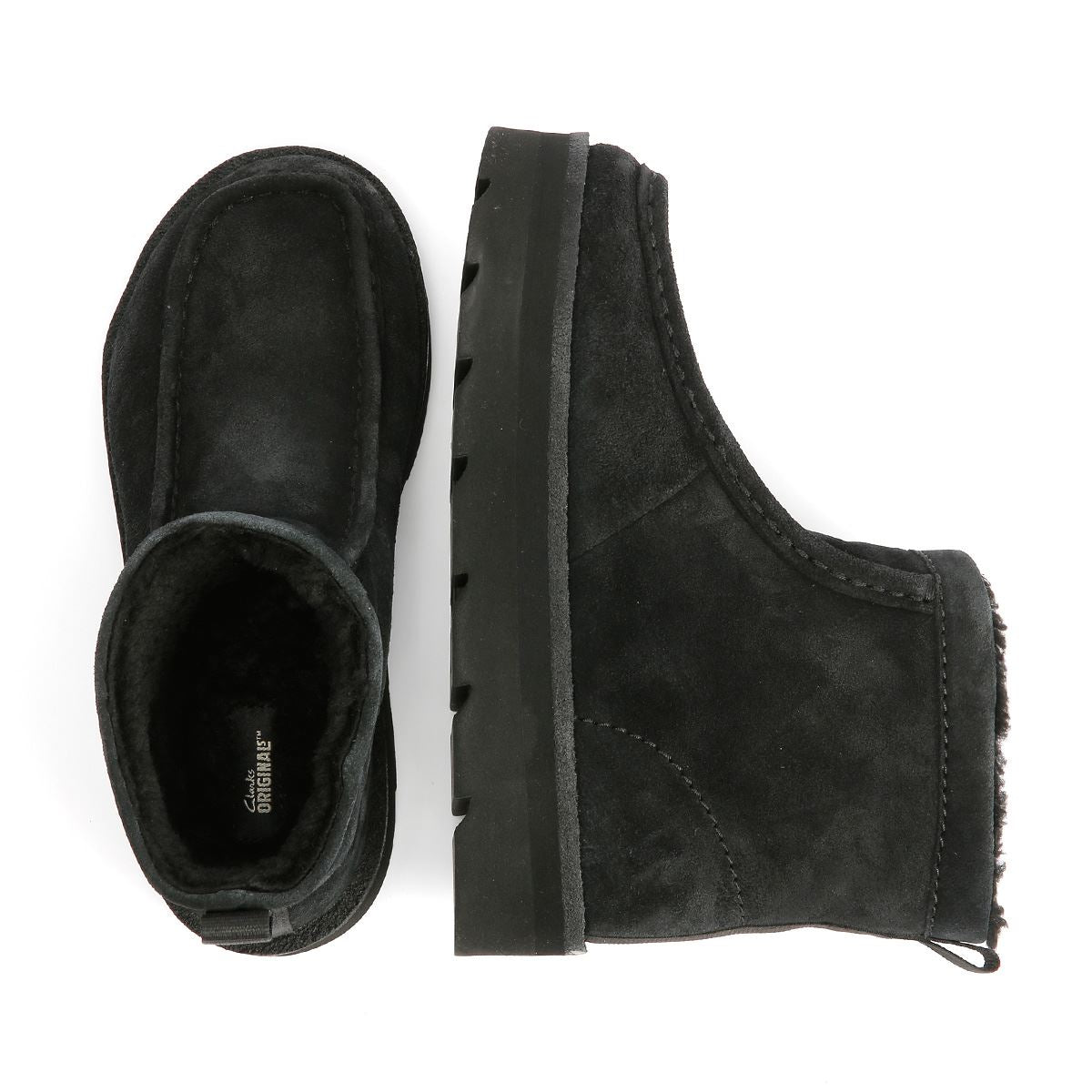 Clarks Originals Meare Rooey Bottes Noires Pour Femmes En Suède