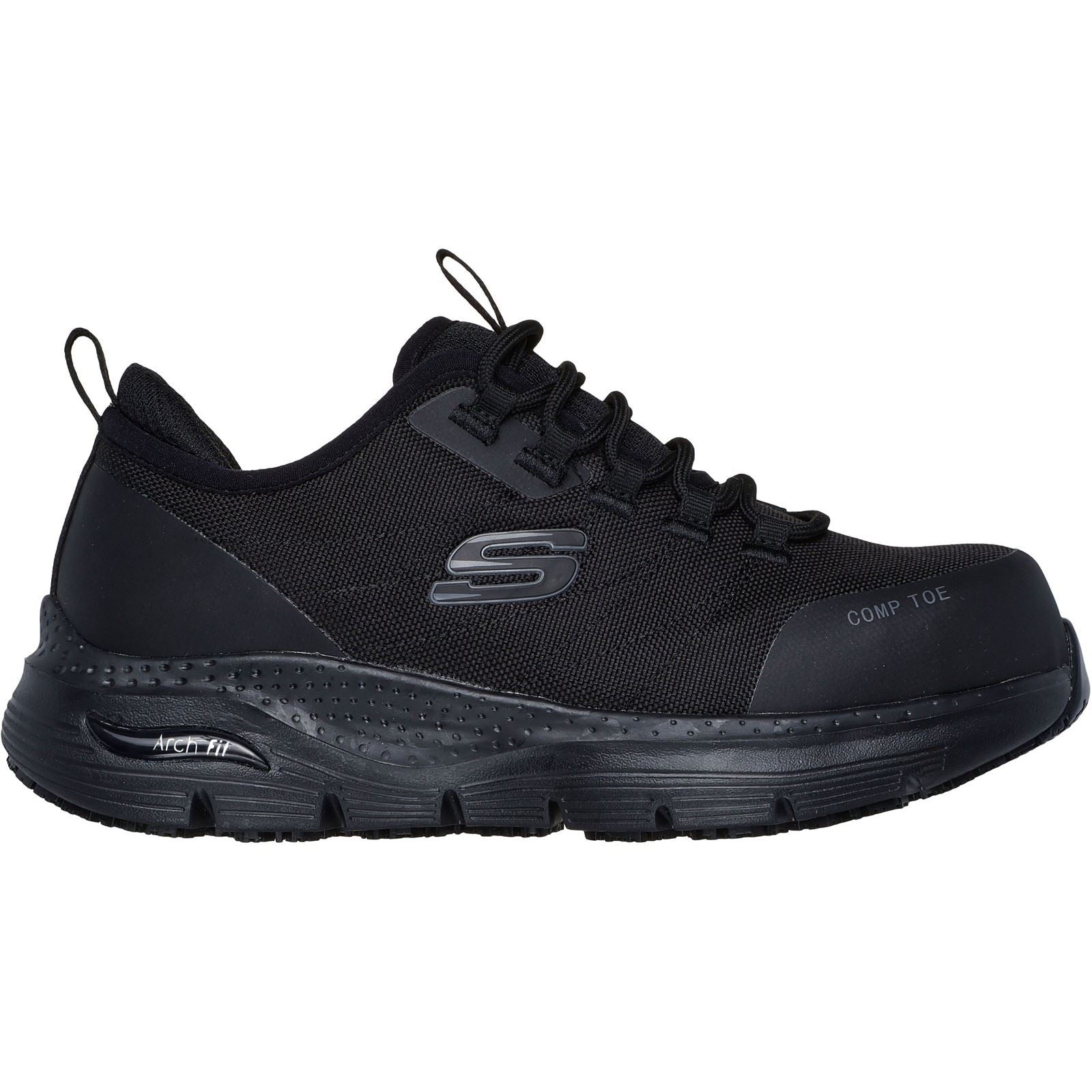 Skechers Workwear Arch Fit SR Ebinal Baskets De Sécurité Noires En Textile Pour Femmes