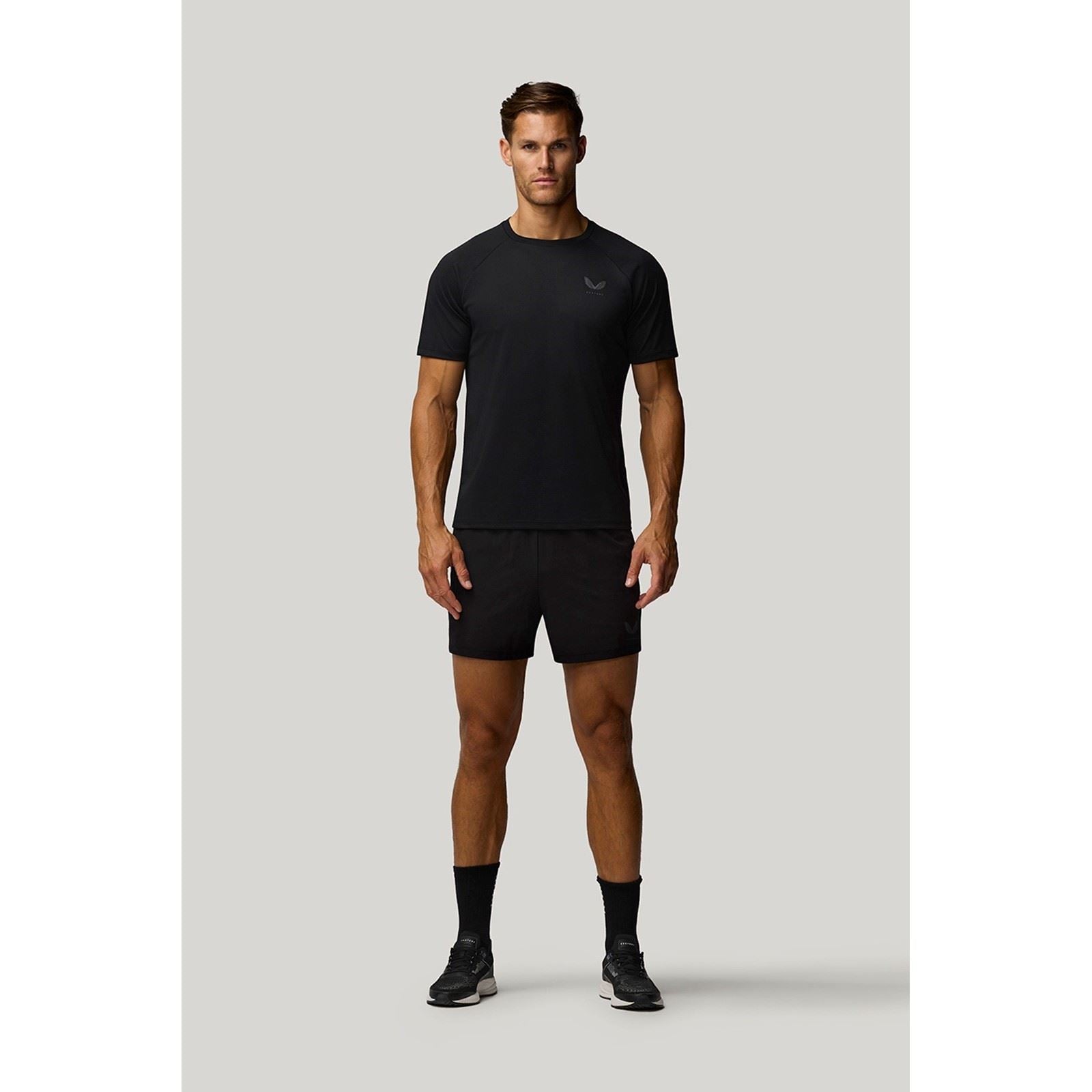 Castore 5" Branded Elastic Shorts De Sport Noirs Pour Hommes