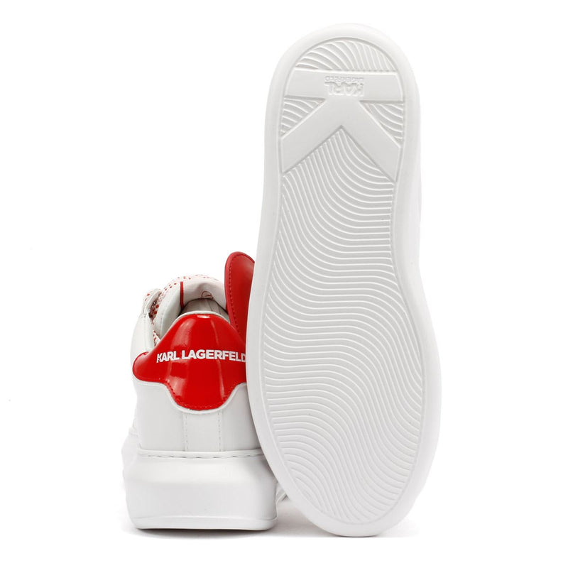 Karl Lagerfeld Kapri Valentine Pendant Baskets Blanches En Cuir Pour Femmes