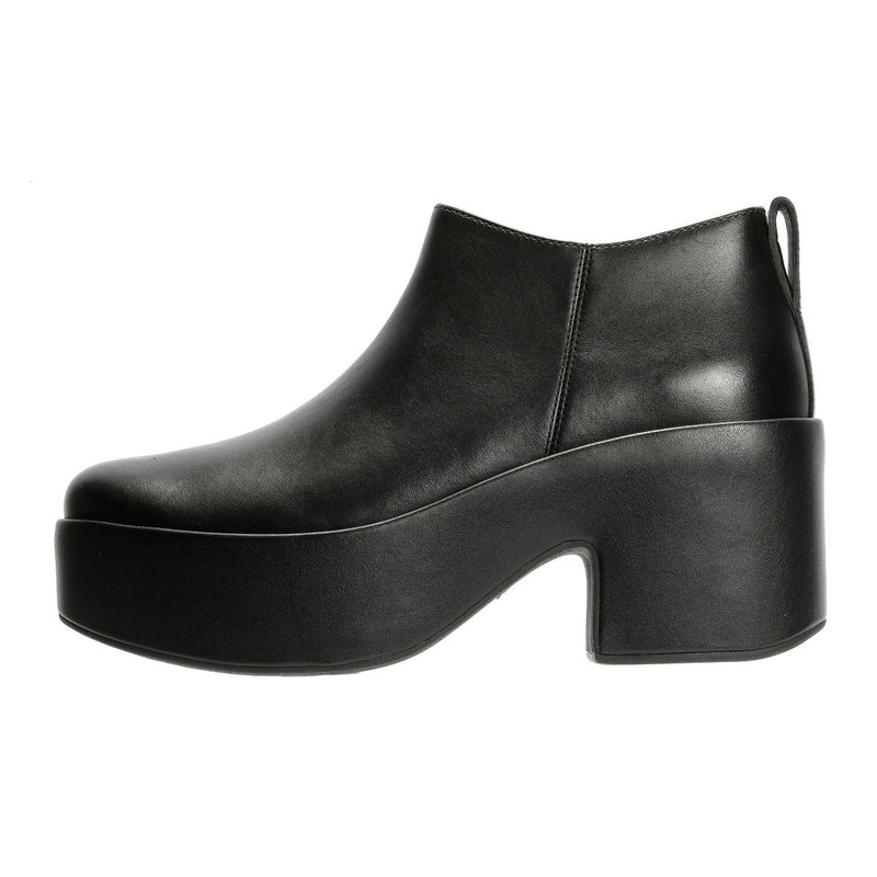 FitFlop Platfforms Heeled Short Bottes En Cuir Noires Pour Femmes