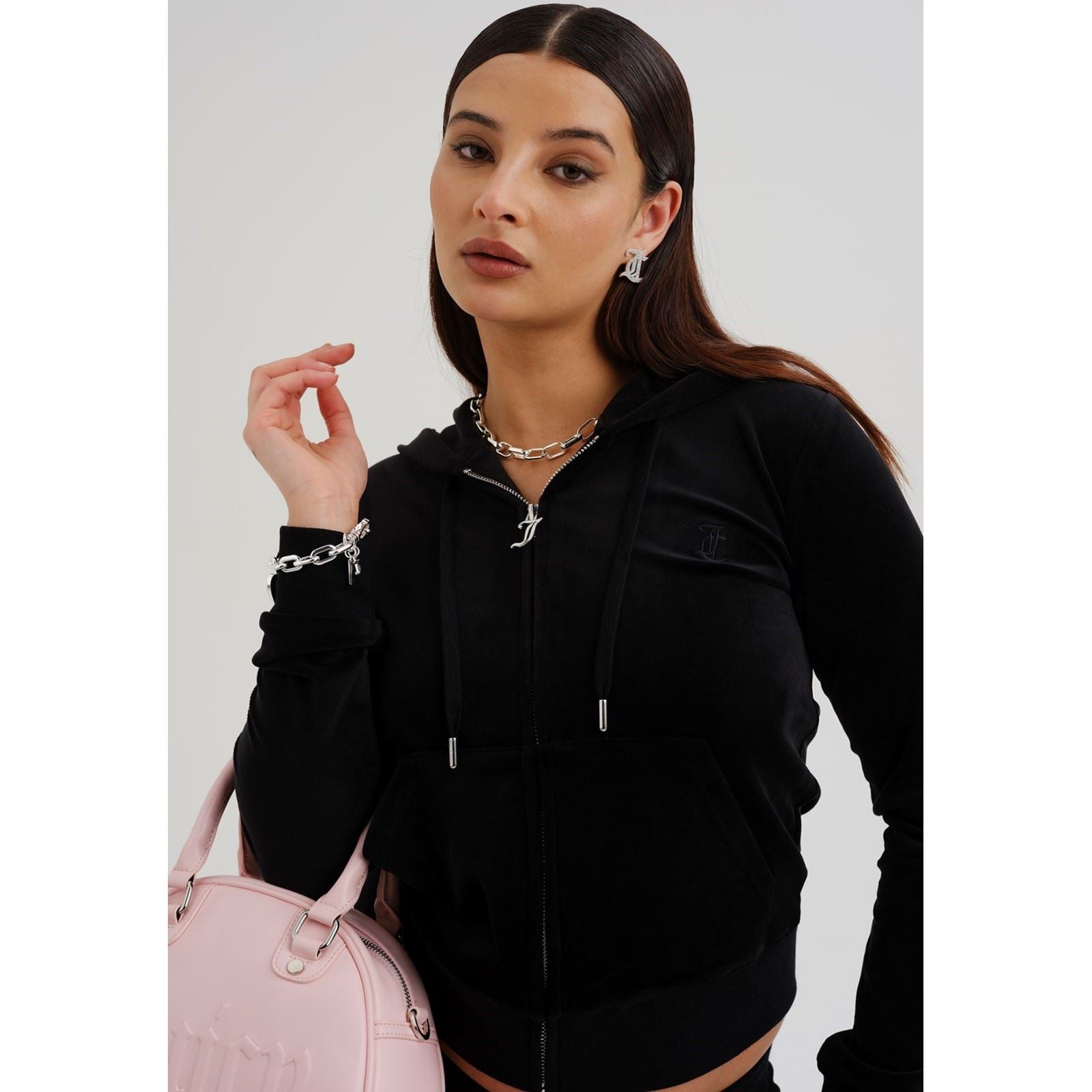 Juicy Couture Robertson Classic Jacket Sweat À Capuche Noir En Polyester Pour Femme