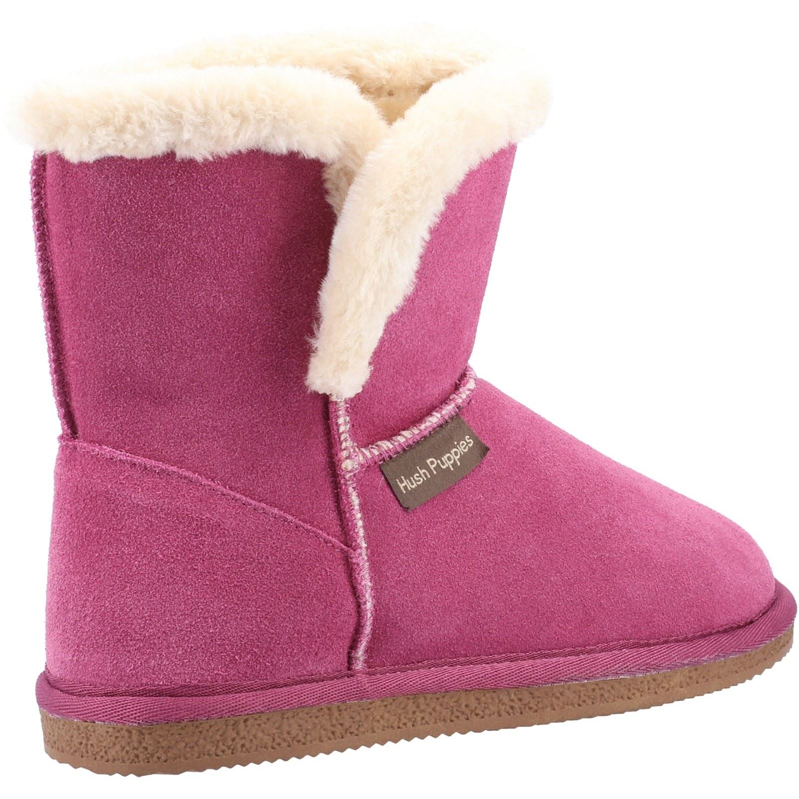 Hush Puppies Ashleigh Chaussons Roses Pour Femmes En Fausse Fourrure