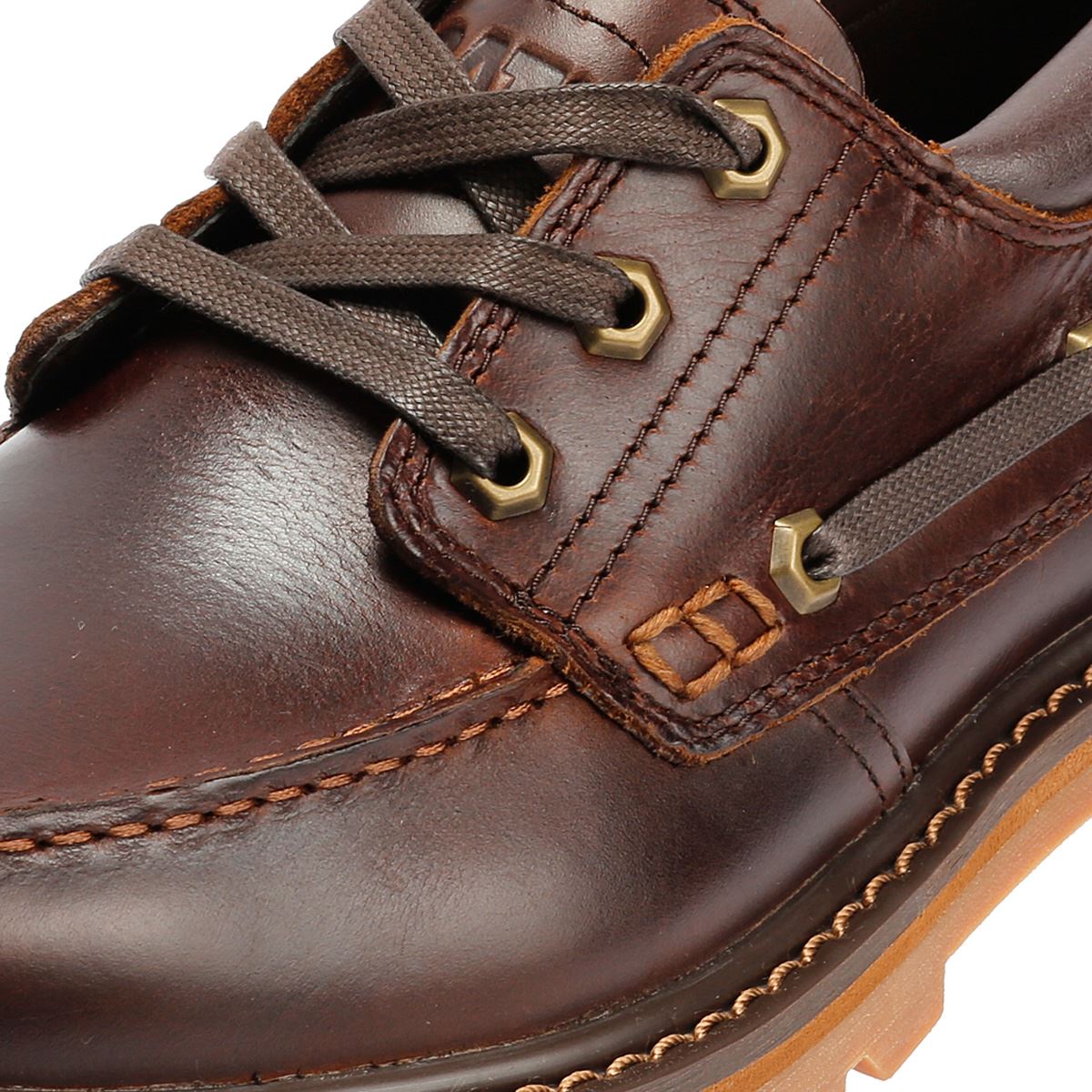 Caterpillar Colorado Boat Lo Chaussures En Cuir Pour Hommes Brunes À Lacets