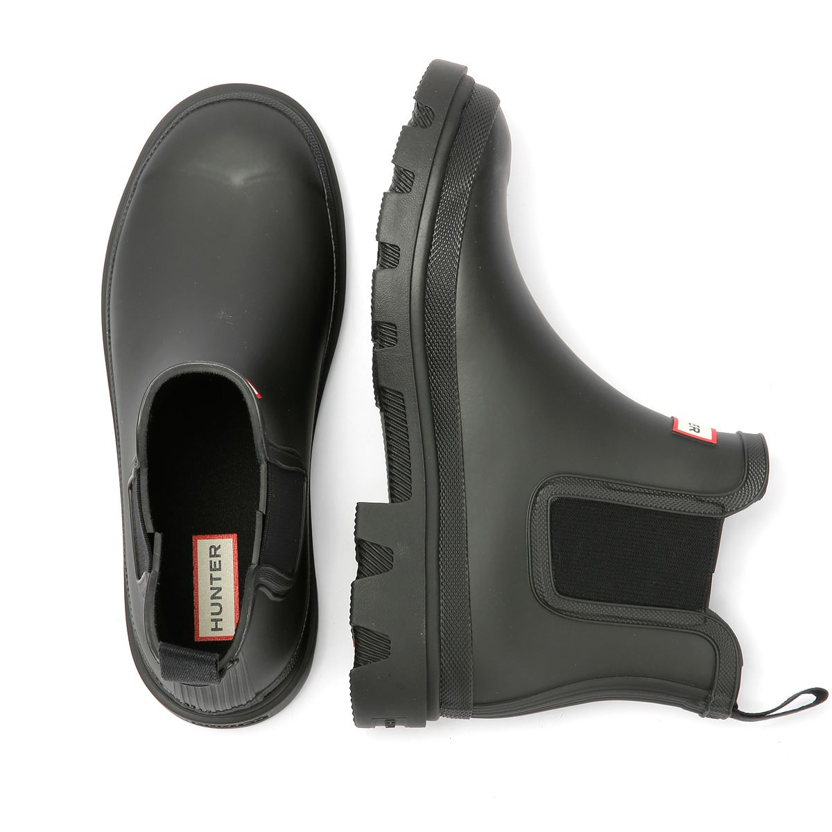 Hunter Downpour Chelsea Bottes En Caoutchouc Noires Pour Femmes