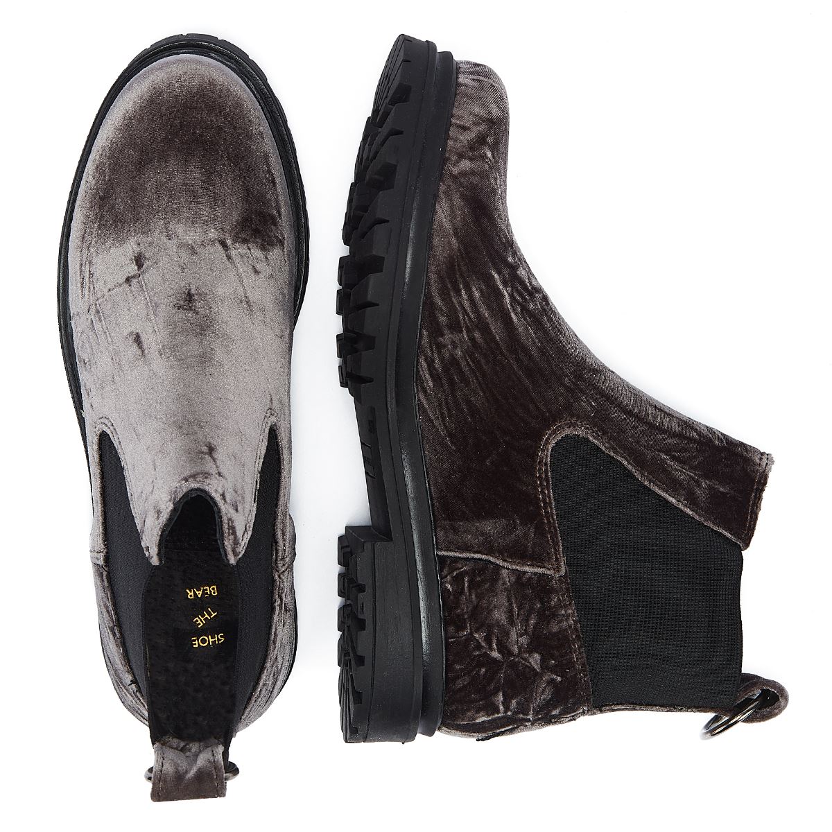 Shoe The Bear Bottes Grises En Velours Pour Femmes Akira Chelsea
