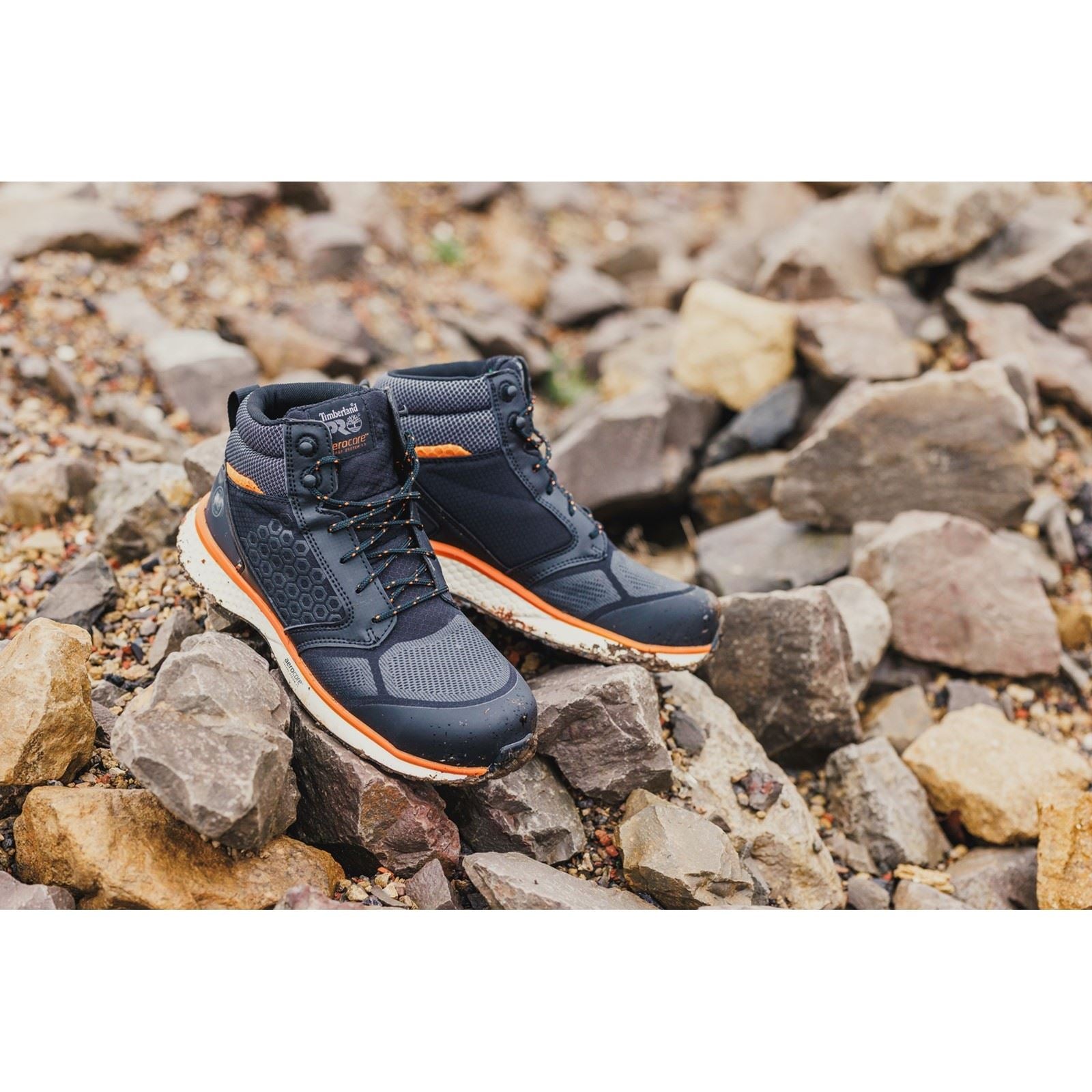 Timberland Pro  Bottes De Sécurité Reaxion Mid Synthétiques Noires/Oranges