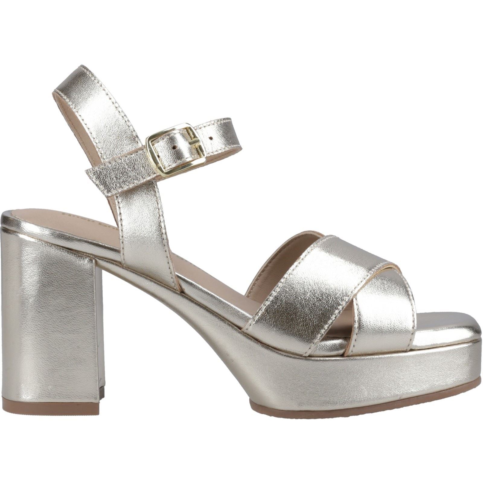 Hush Puppies Ophelia Leather Heel Sandales Femme En Or En Suède