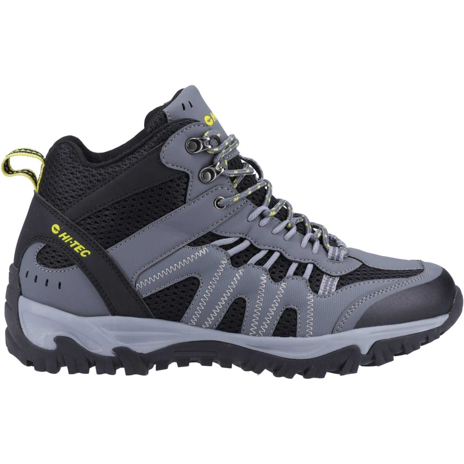 Hi-Tec Jaguar Mid Chaussures De Randonnée Pour Homme En Polyester Gris/noir/citron