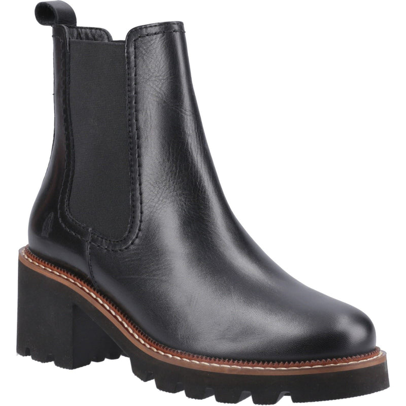 Hush Puppies Gaia Bottes Chelsea À Talons En Cuir Noir Pour Femme