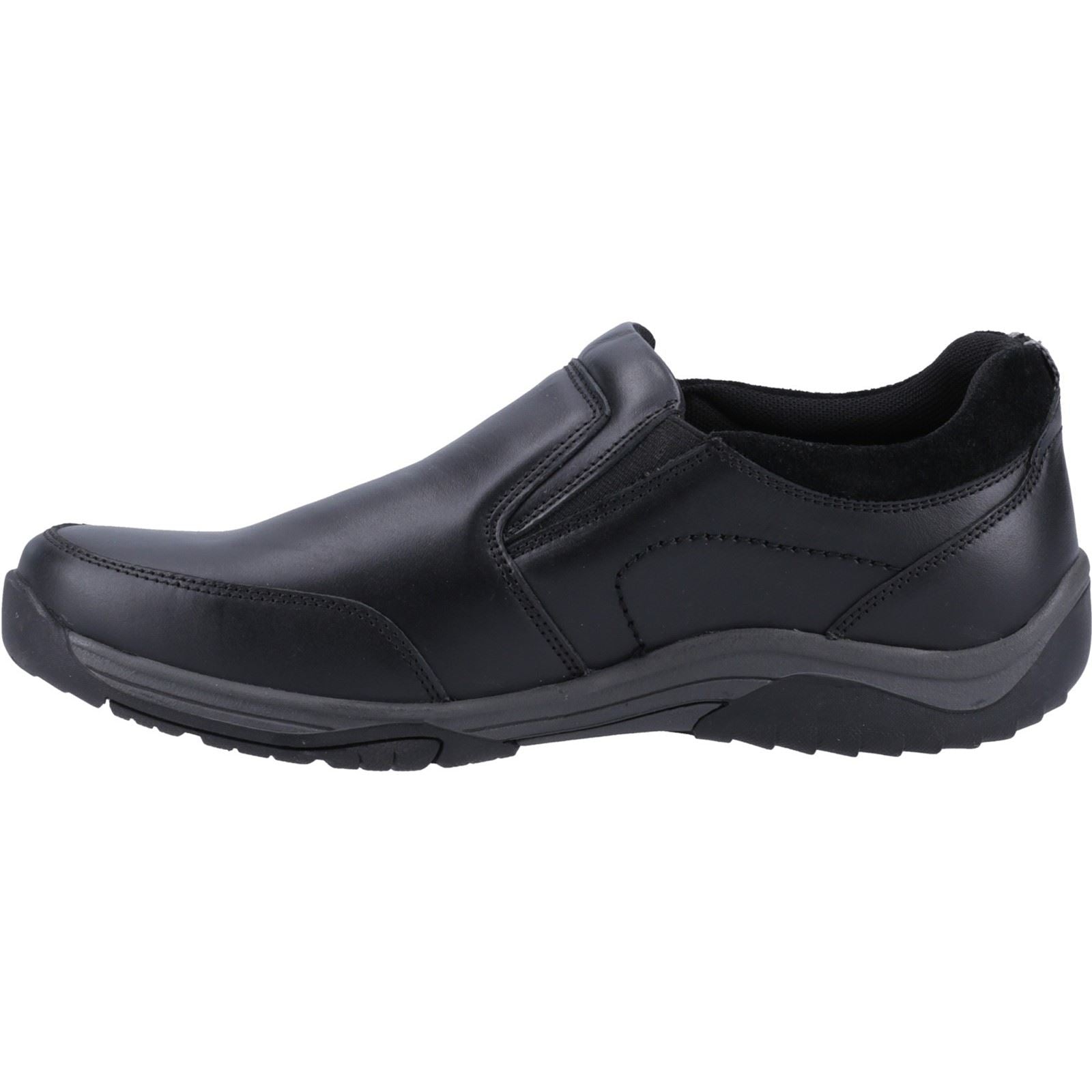 Hush Puppies Donald Chaussures Mocassins Noires Pour Hommes En Cuir