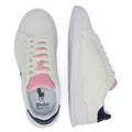 Ralph Lauren Heritage Court Leather Baskets Blanches/Rose