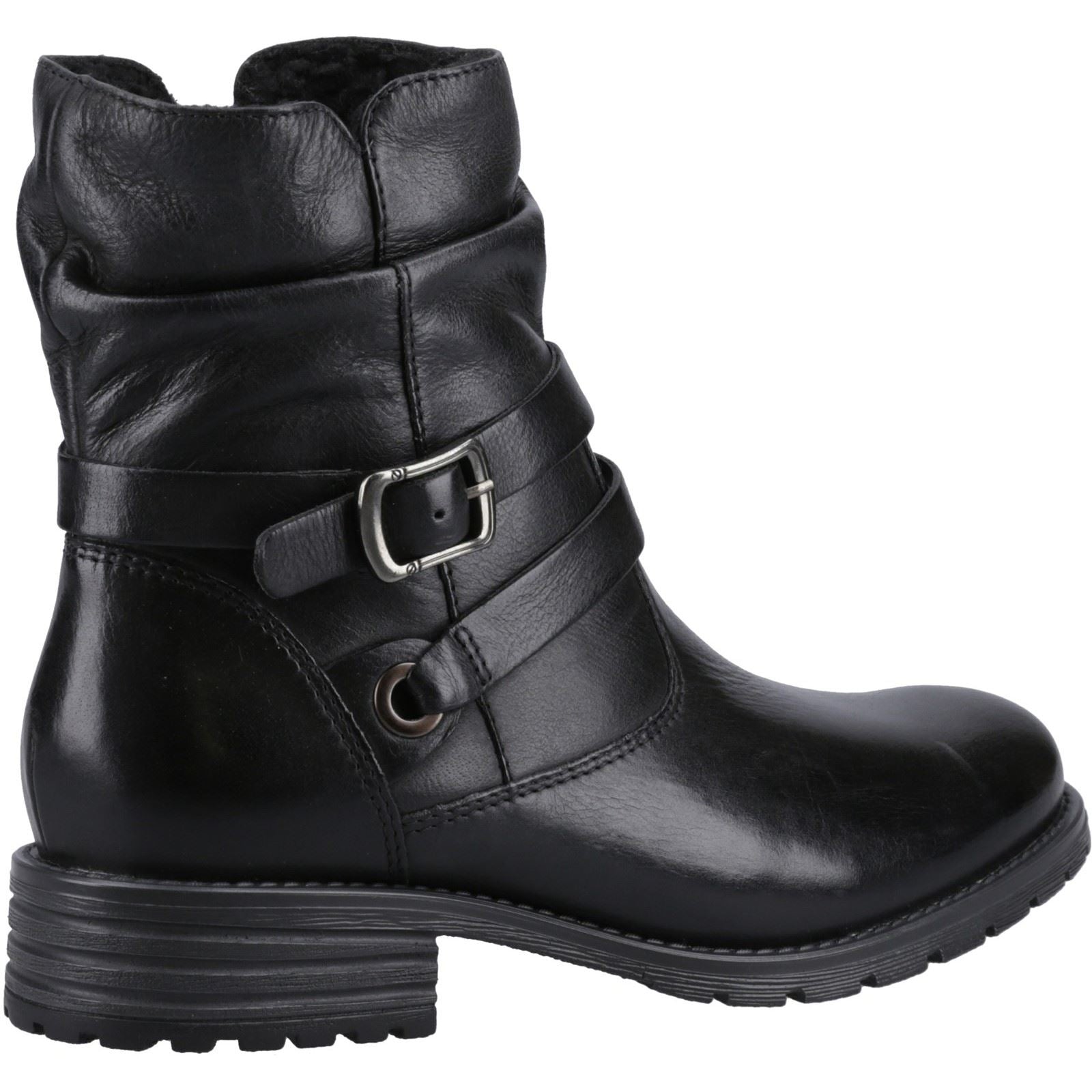 Hush Puppies Piper Bottes En Cuir Noires Pour Femmes
