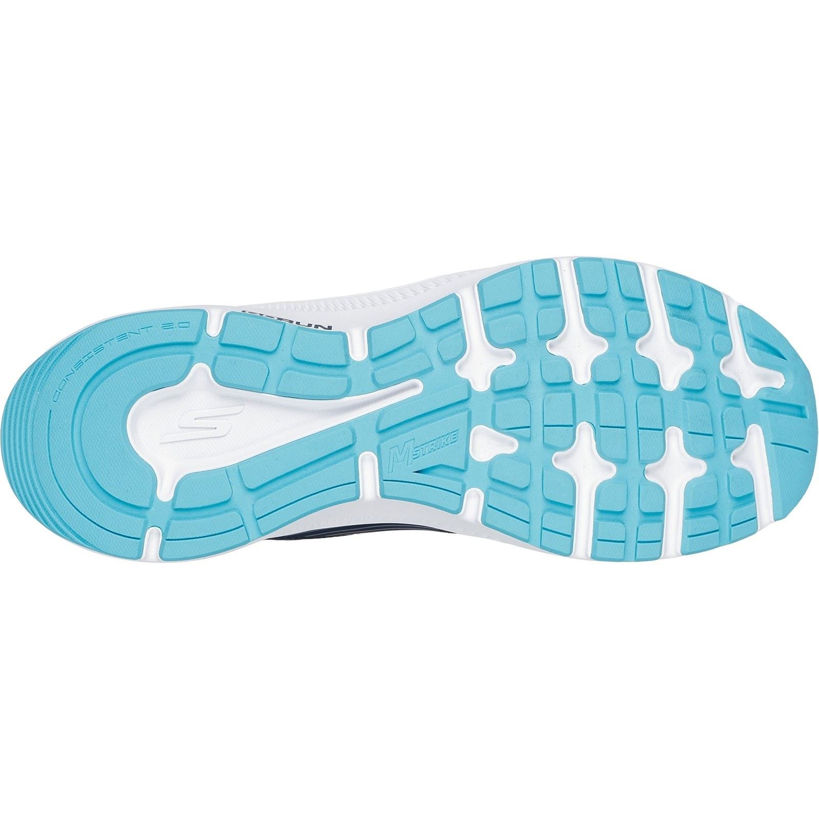 Skechers Performance GO RUN Consistent 2.0 Advantage Baskets En Cuir Pour Femme Bleu Marine/Bleu.