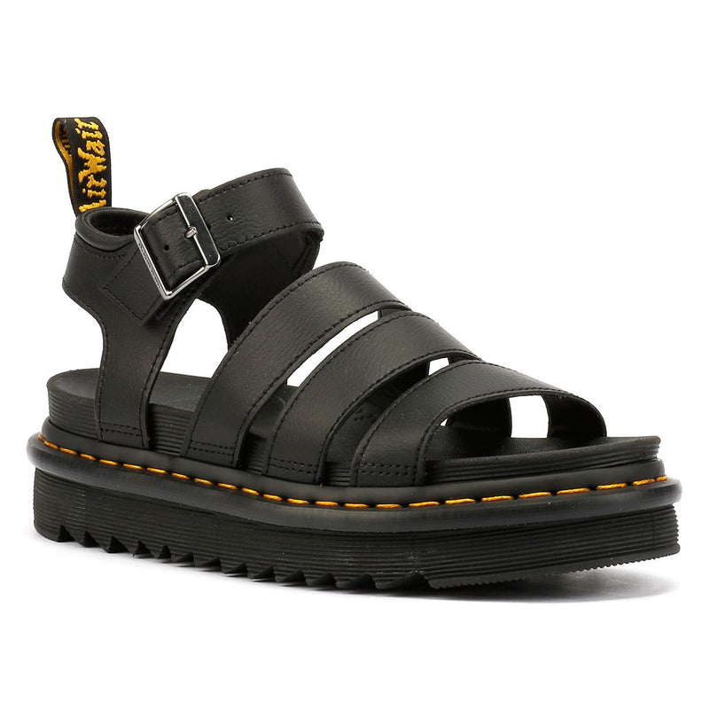 Dr. Martens Blaire Athena Sandales Noires Pour Femmes En Cuir