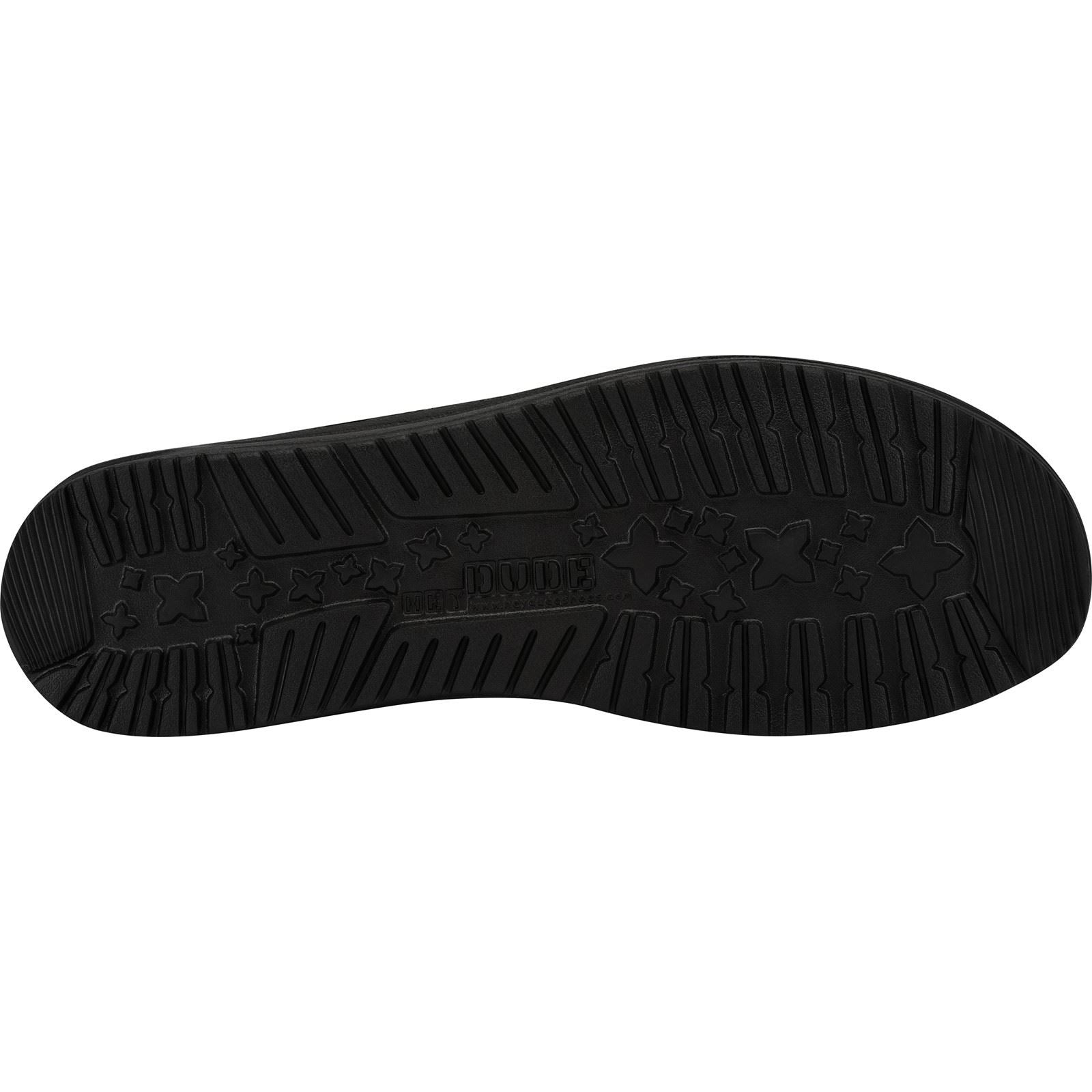 HEYDUDE Wally Sox Chaussures Bateau Noires En Micro-Suède Pour Homme.