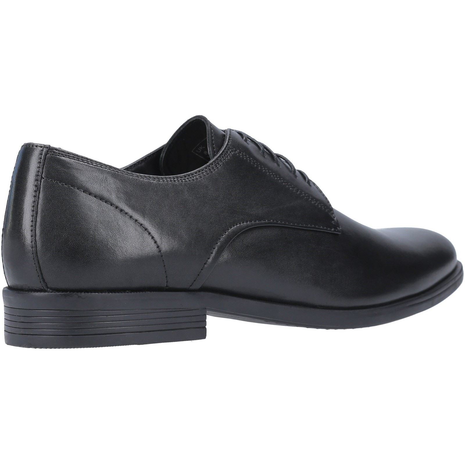 Hush Puppies Oscar Clean Toe Chaussures En Cuir Noir À Lacets Pour Hommes