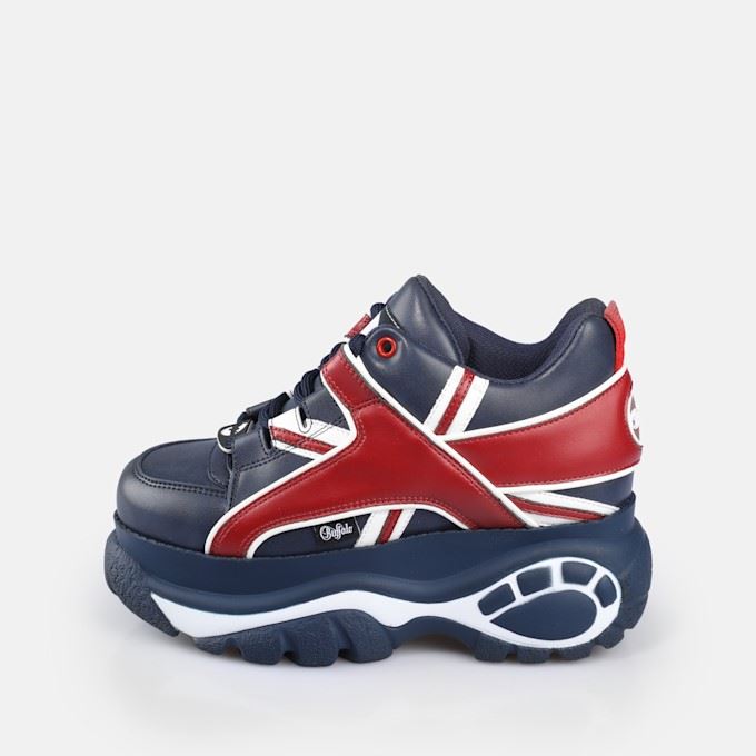 Buffalo 1339-14 Chaussures De Sport En Cuir Bleu Pour Femmes