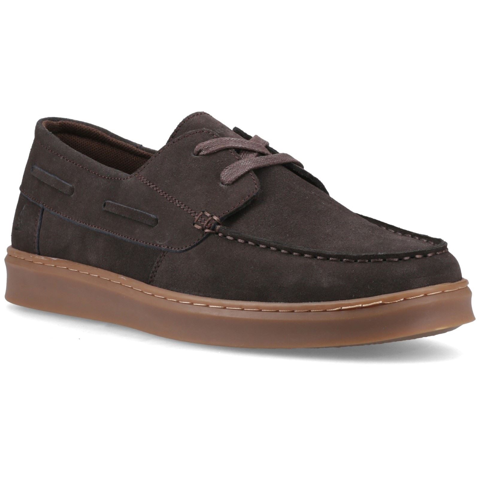 Hush Puppies Madden Boat Shoe Chaussures Bateau En Cuir Pour Hommes Chocolat