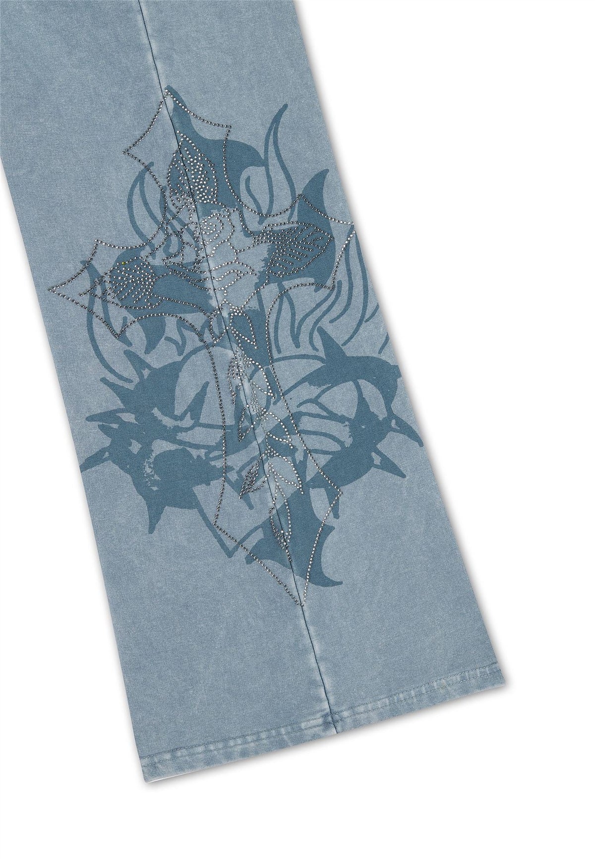 Ed Hardy Cross and Thorn Flared Jogging Bleu Pour Femmes