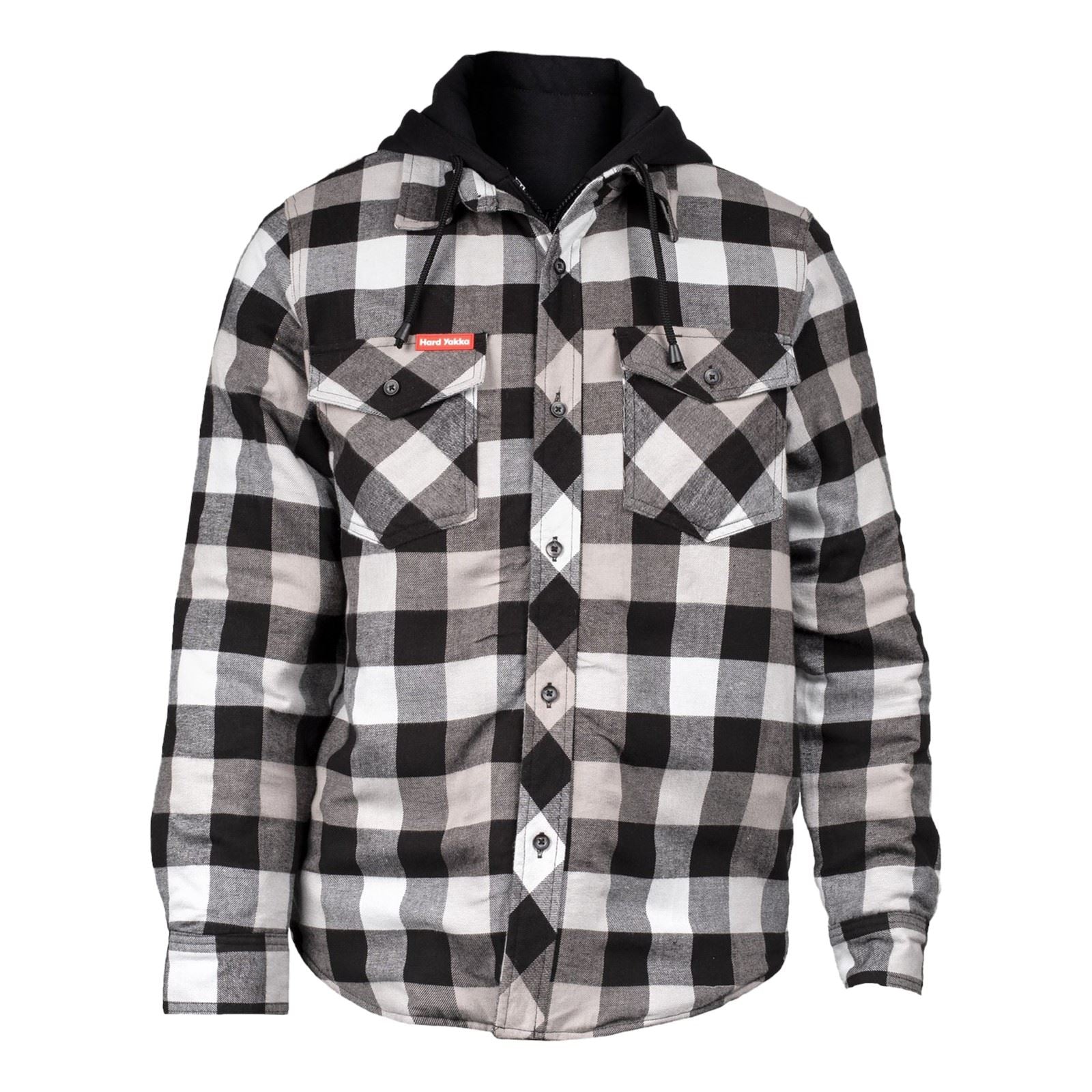 Hard Yakka Quilted Flannel Shacket Veste Chemise Grise Pour Homme