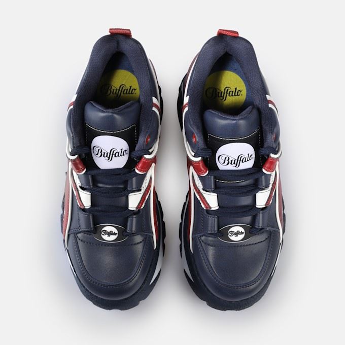 Buffalo 1339-14 Chaussures De Sport En Cuir Bleu Pour Femmes