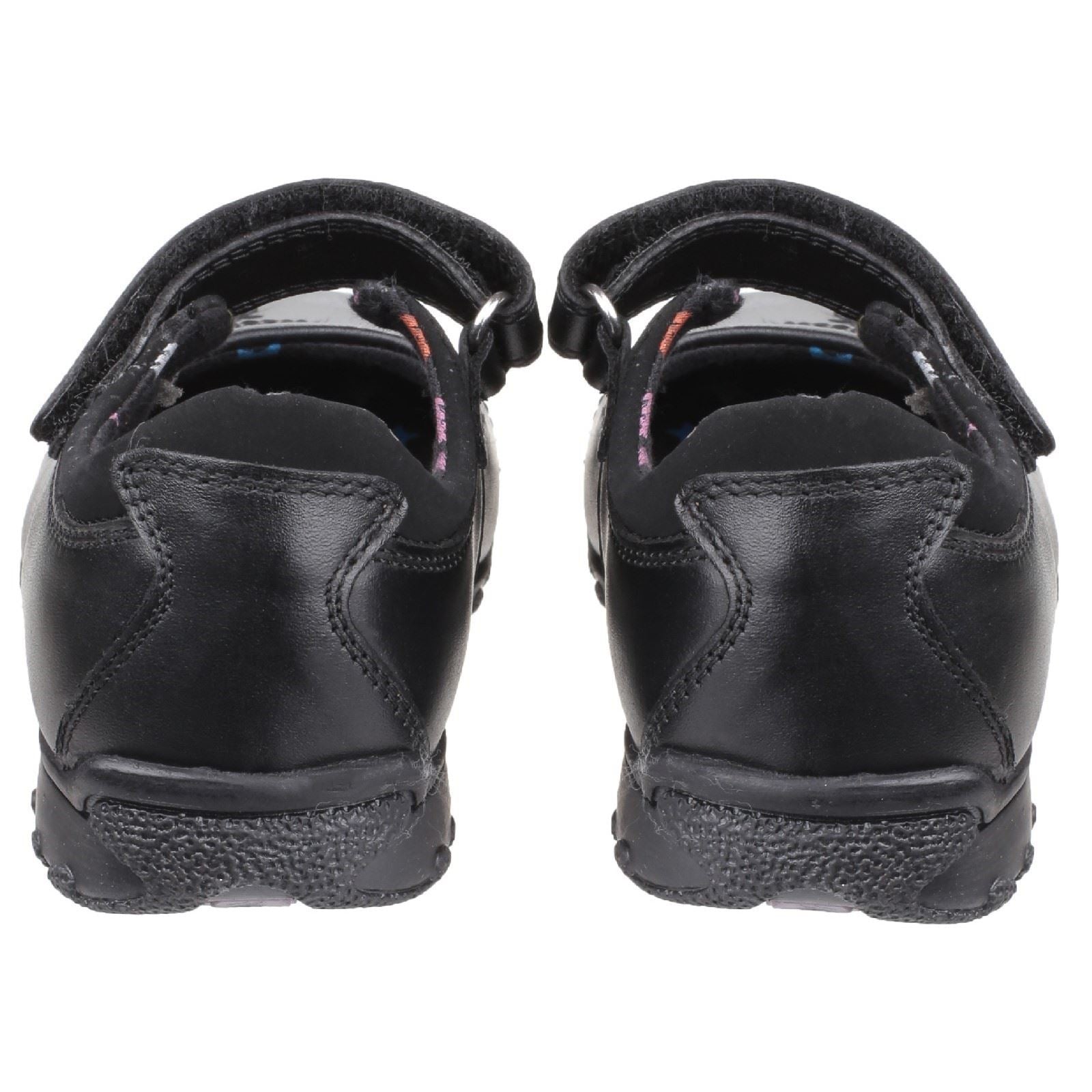 Hush Puppies Clare Senior Chaussures Noires Pour Filles En Cuir