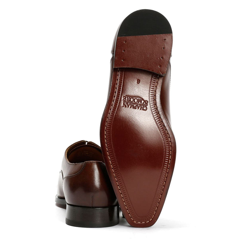 Chapman & Moore Toe Cap Oxford Chaussures En Cuir Pour Hommes Brunes À Lacets
