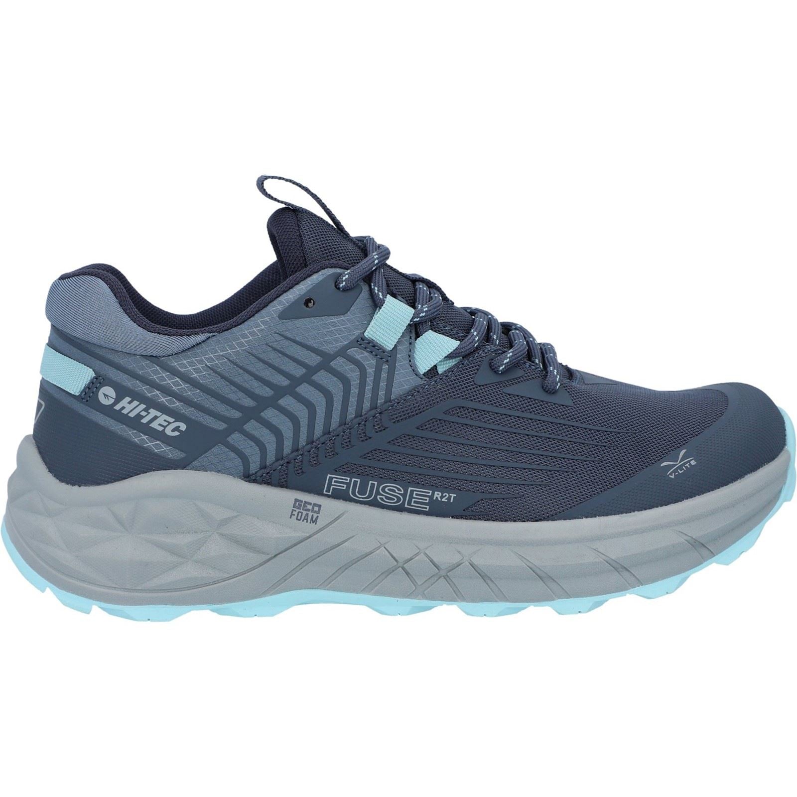 Hi-Tec Fuse Trail Low Chaussures De Sport Pour Femmes En Maille De Polyester Grisaille/flintstone