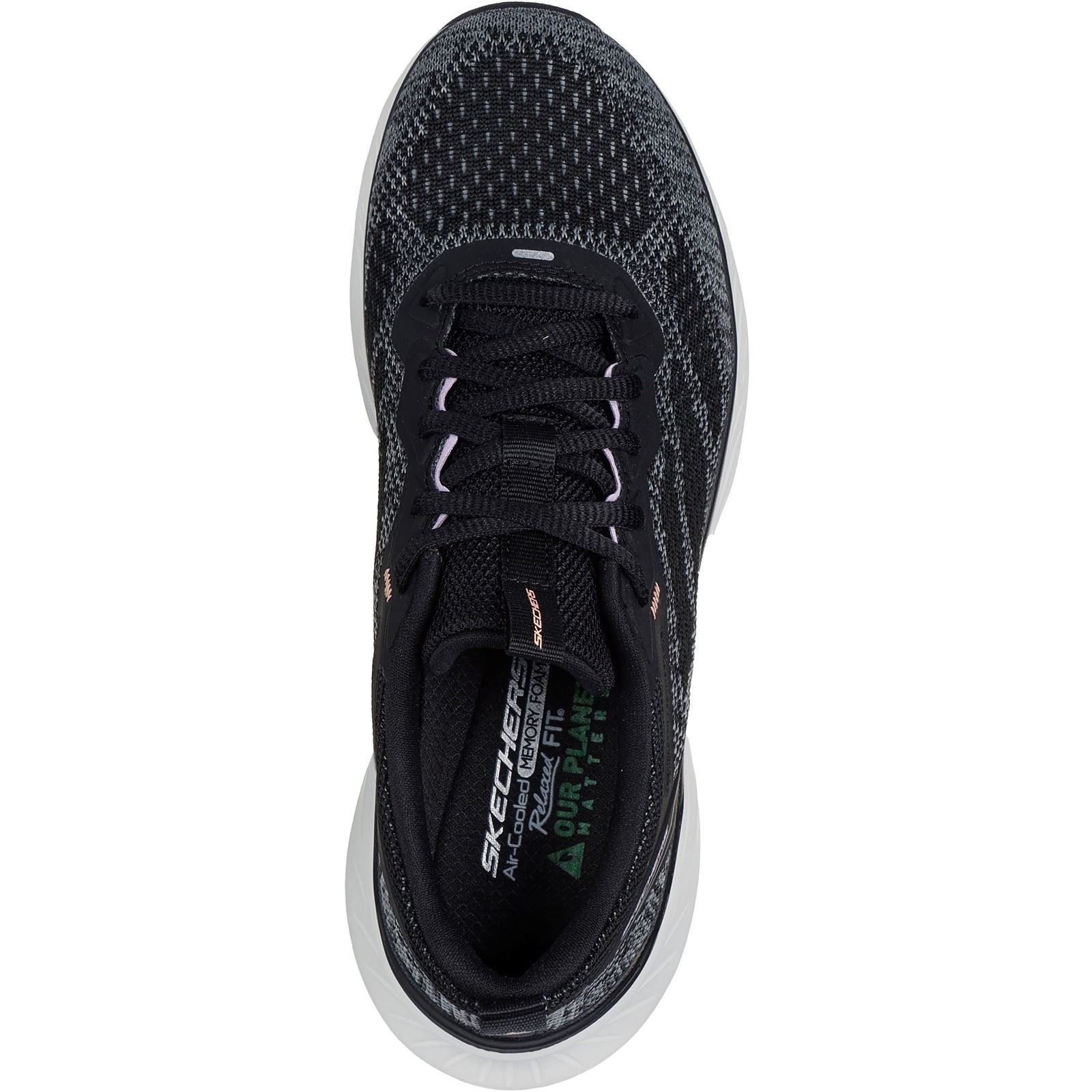 Skechers Edgeride Power Flow Sneakers Pour Femmes En Textile Noir/Lavande