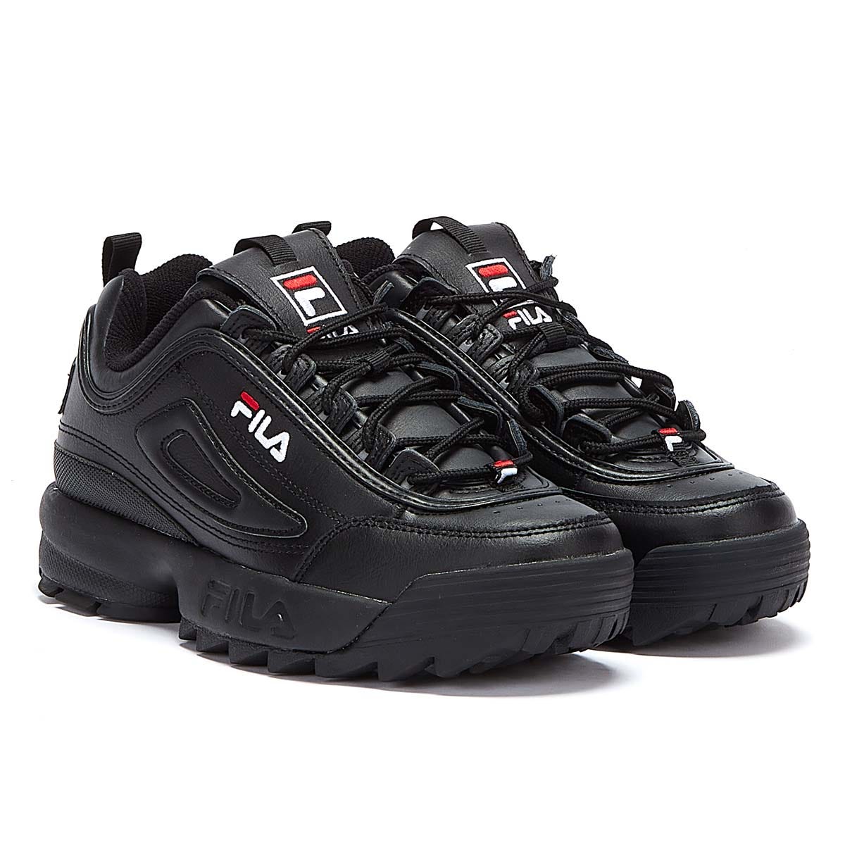 Fila Shoes Basket Fila Femme Noir Et Blanche Fila Disruptor II Premium Black White Trainers At Great