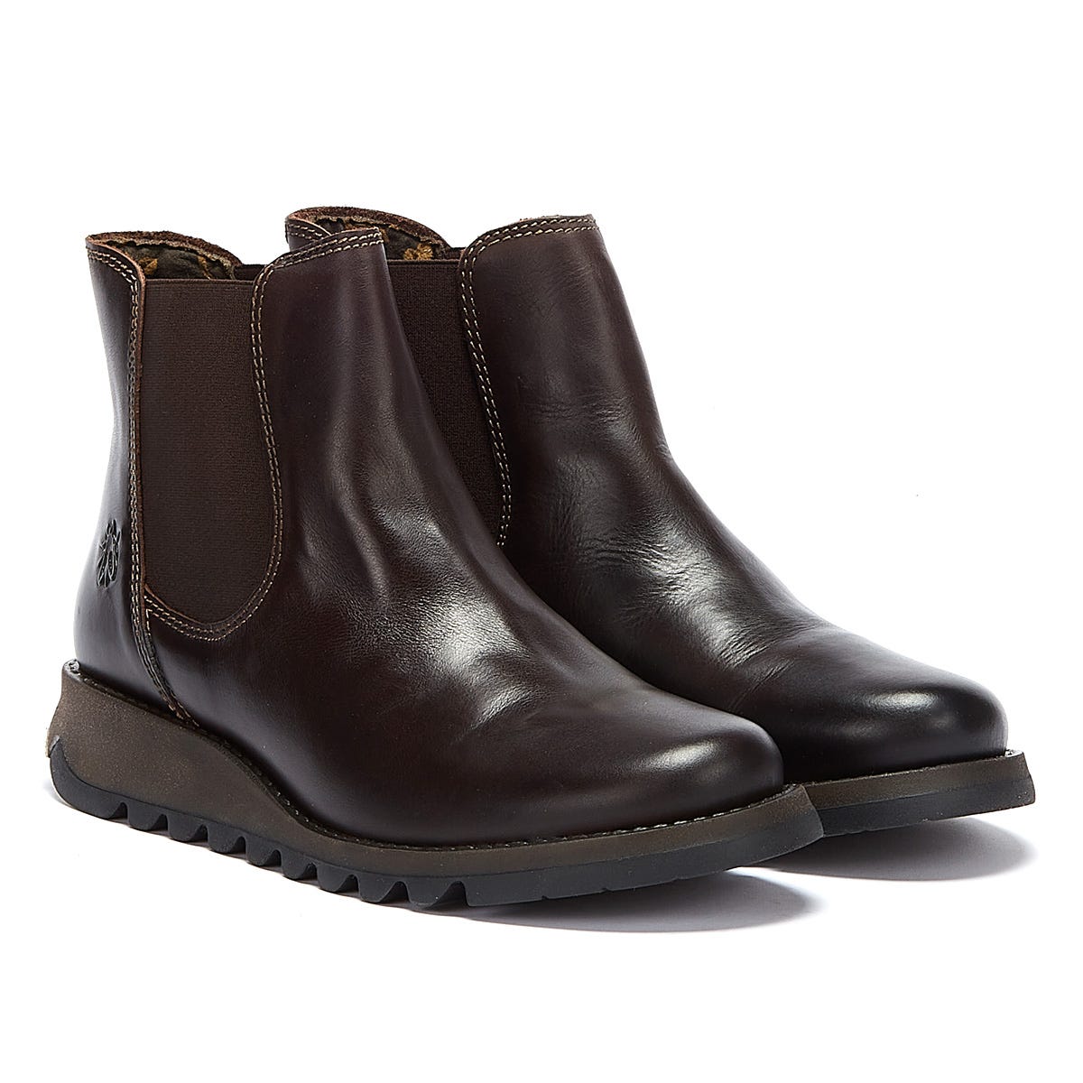 Fly London Bottes en cuir Salv marron foncé pour femmes