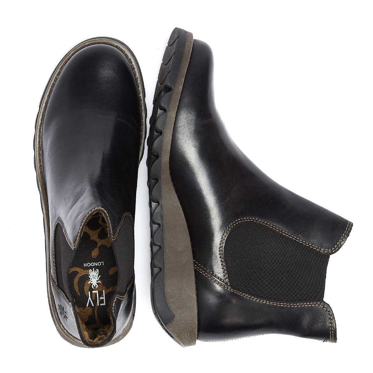 Fly London Salv Womens Black Leather Boots