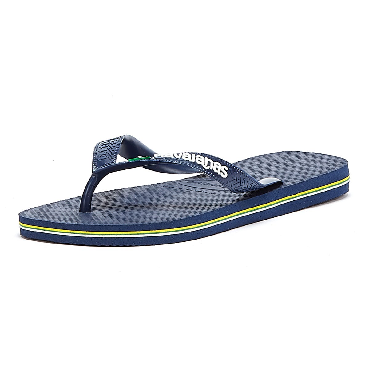 Tongs en caoutchouc bleu marine avec logo Havaianas Brasil