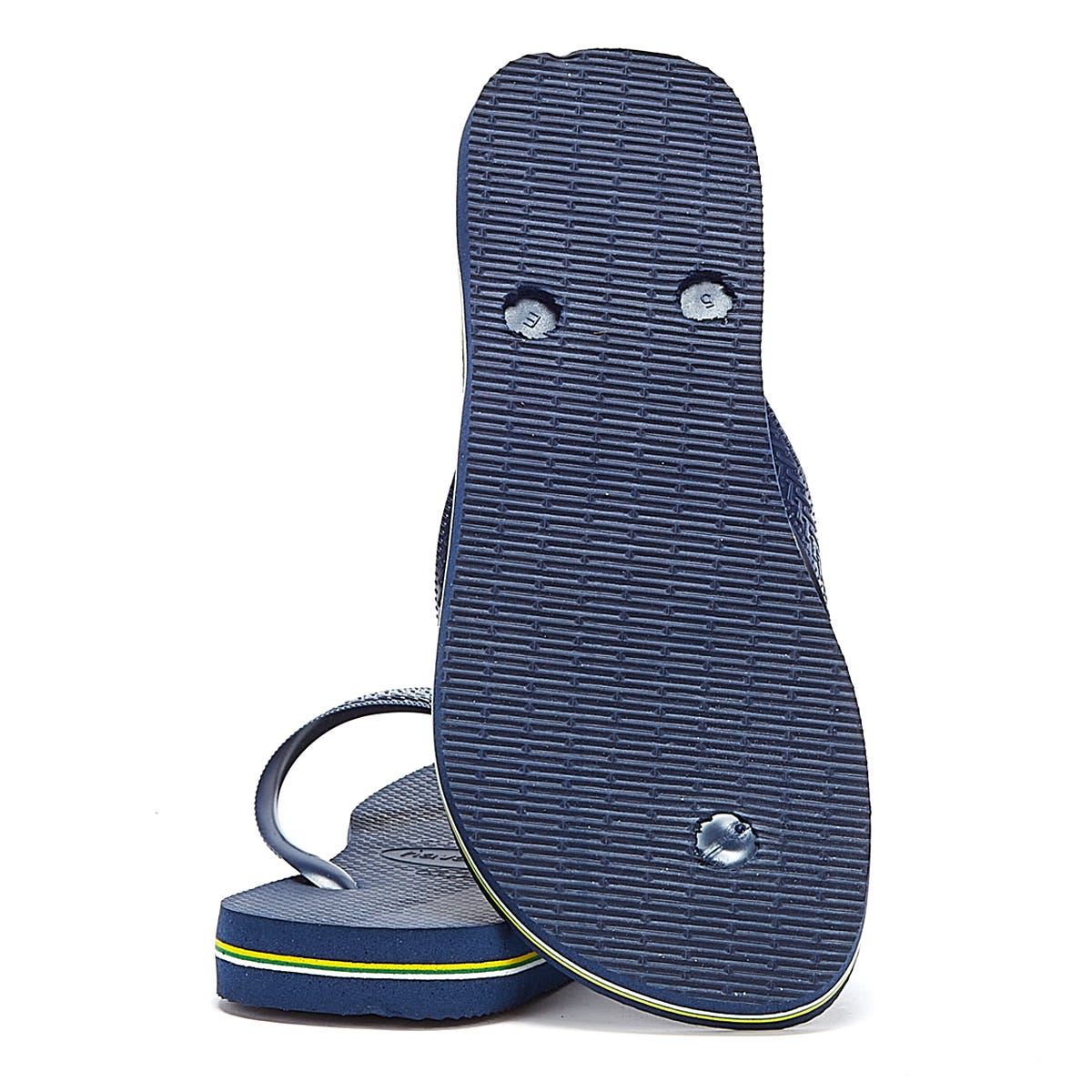 Tongs en caoutchouc bleu marine avec logo Havaianas Brasil