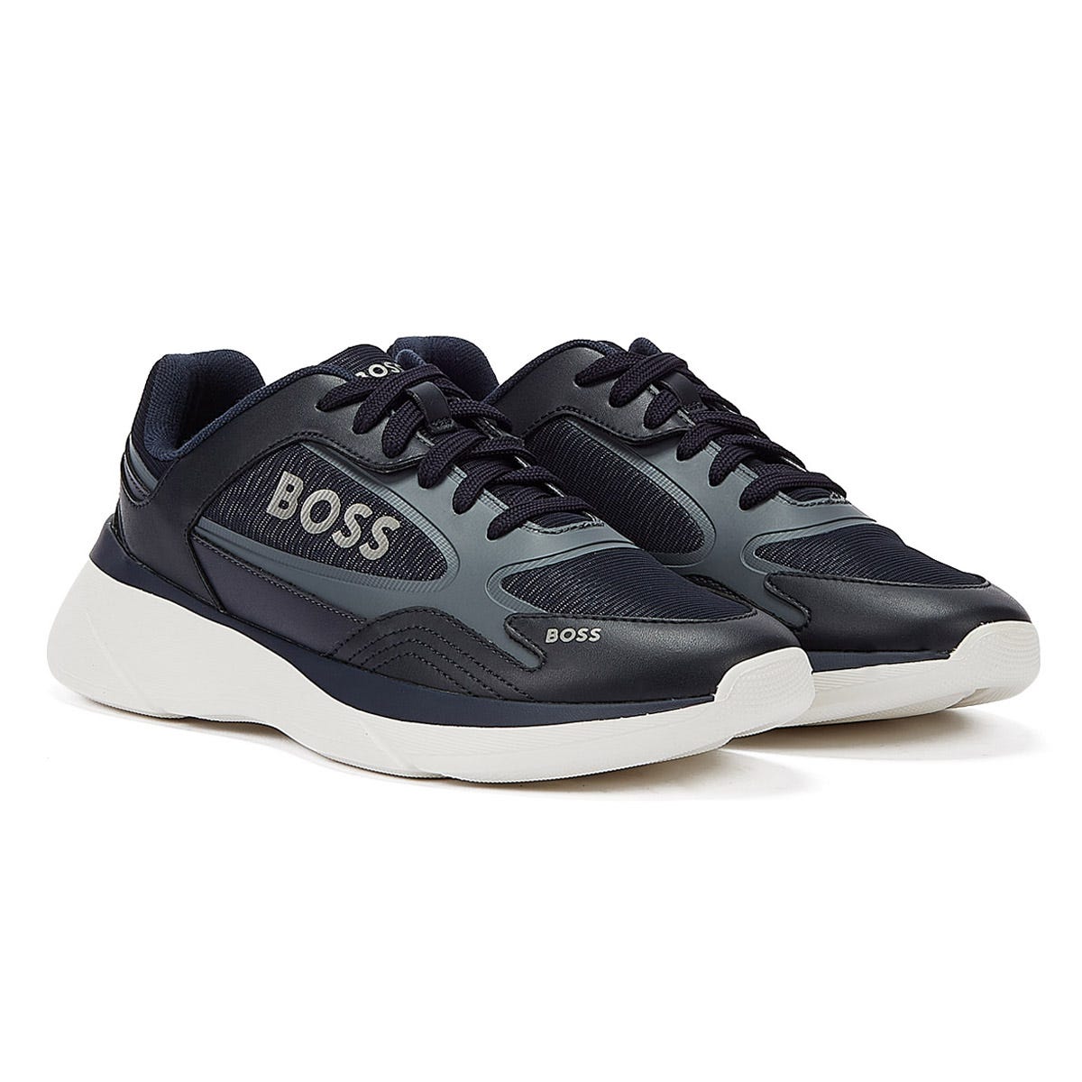 Boss Dean Runn Mens Open Blue Trainers